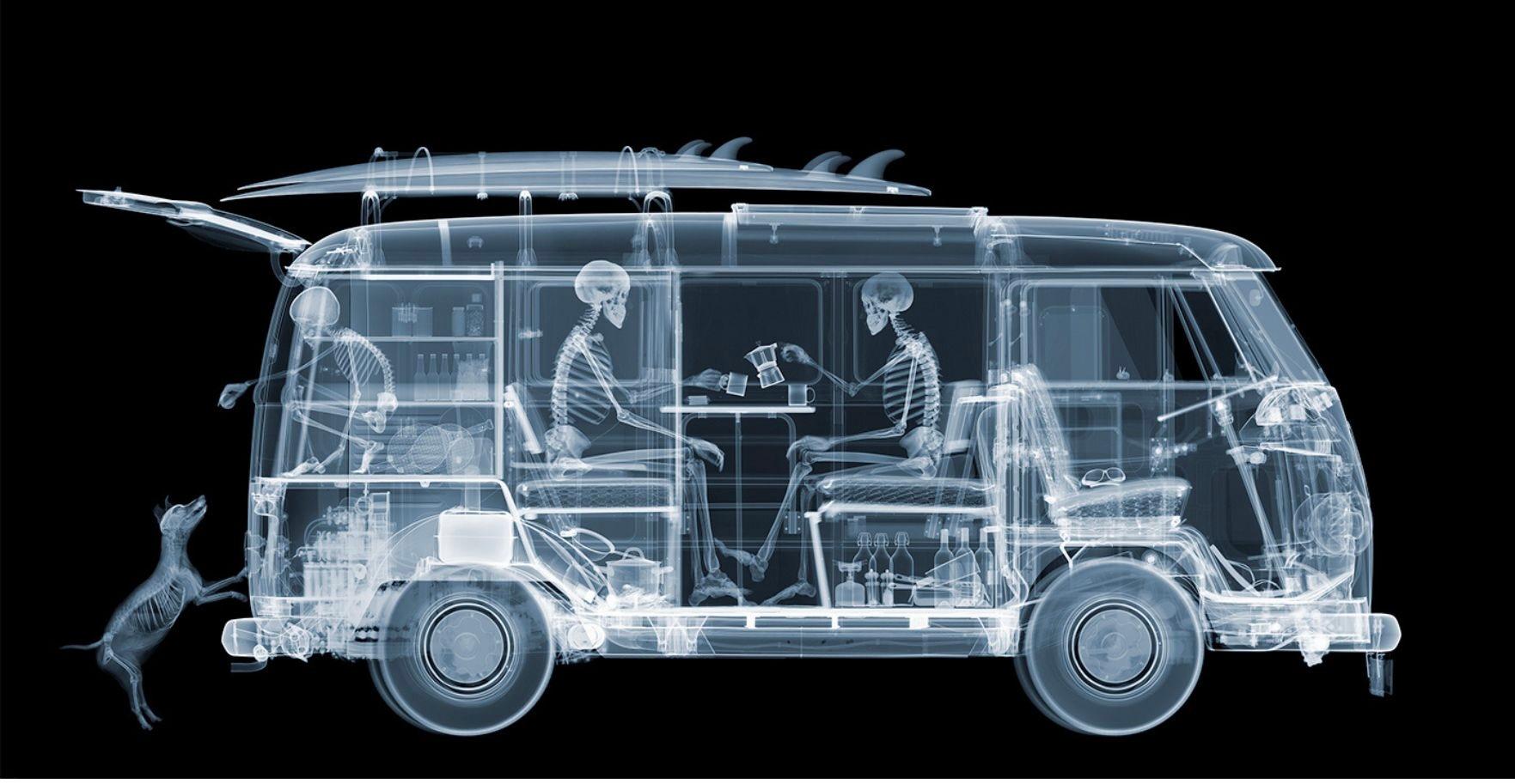Nick Veasey Figurative Photograph - VW Camper Family 