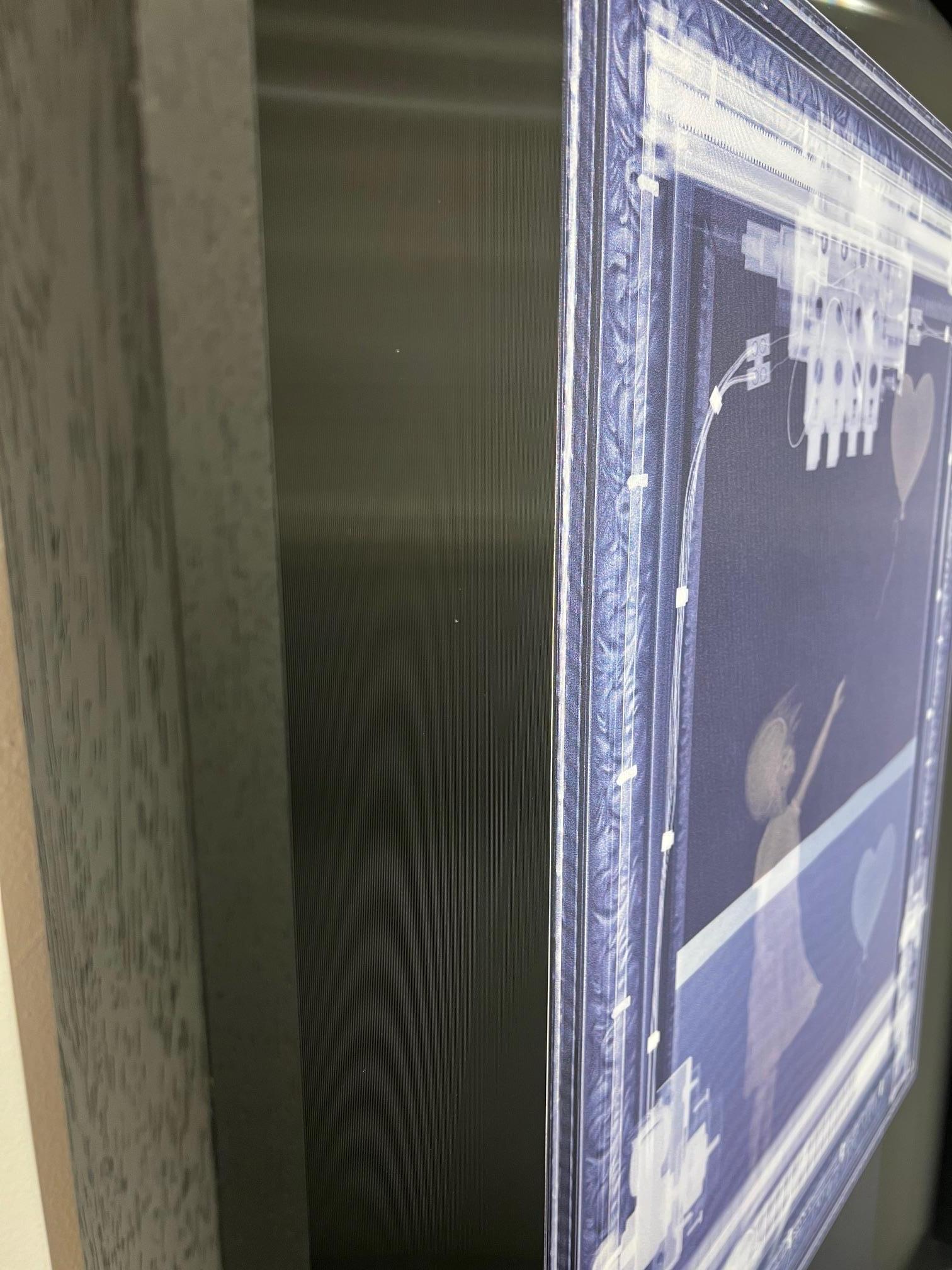 X-ray Lentikularfotografie gerahmt Banksy Innenraum figurative Schwarz-Weiß-Fotografie (Braun), Figurative Photograph, von Nick Veasey