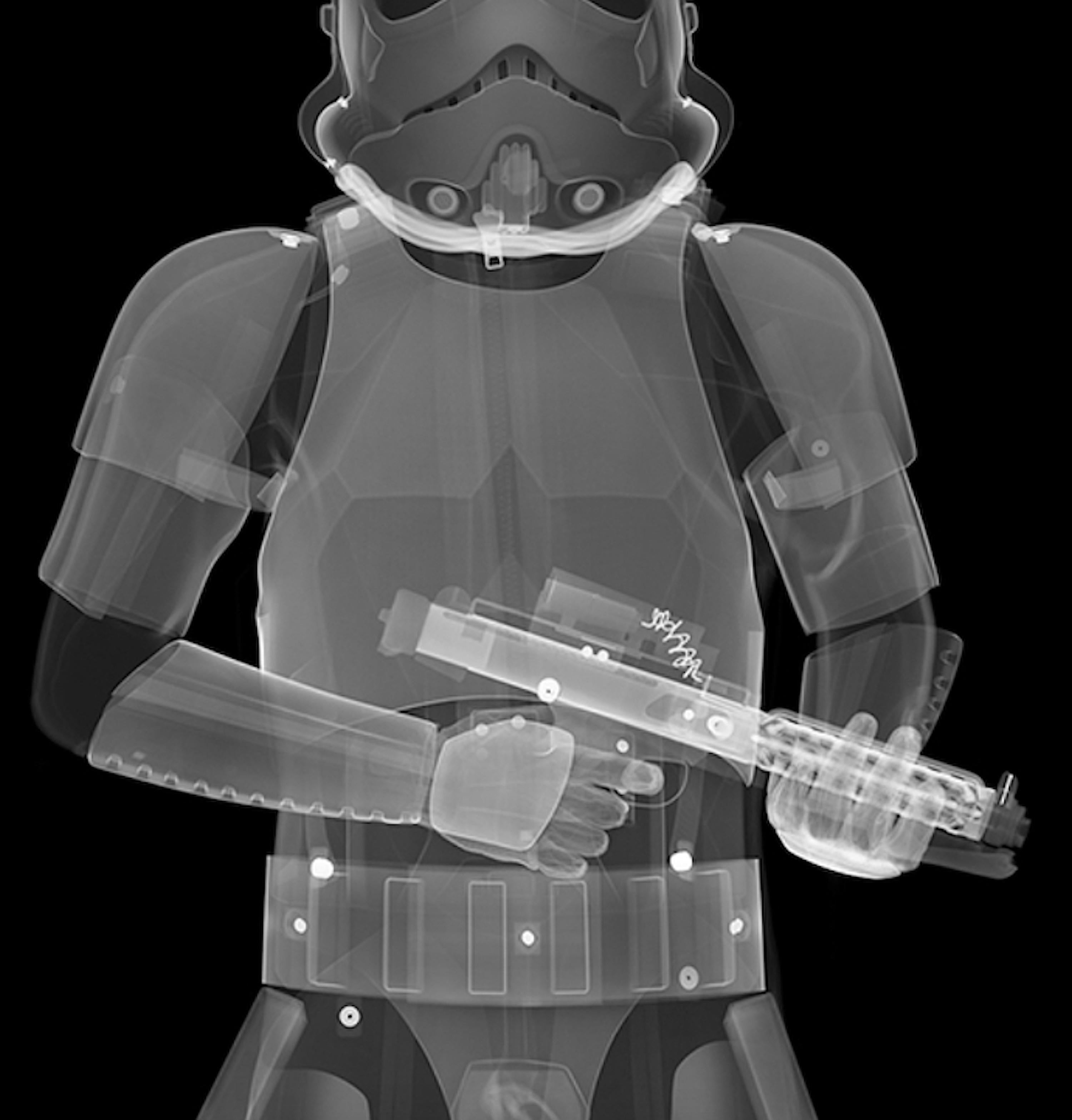X-Ray StormTrooper with plexiglas face mounted on dibond - Photograph by Nick Veasey