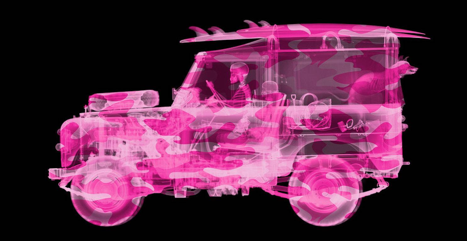 Pink Camo Land Rover Surfer - Print by Nick Veasey