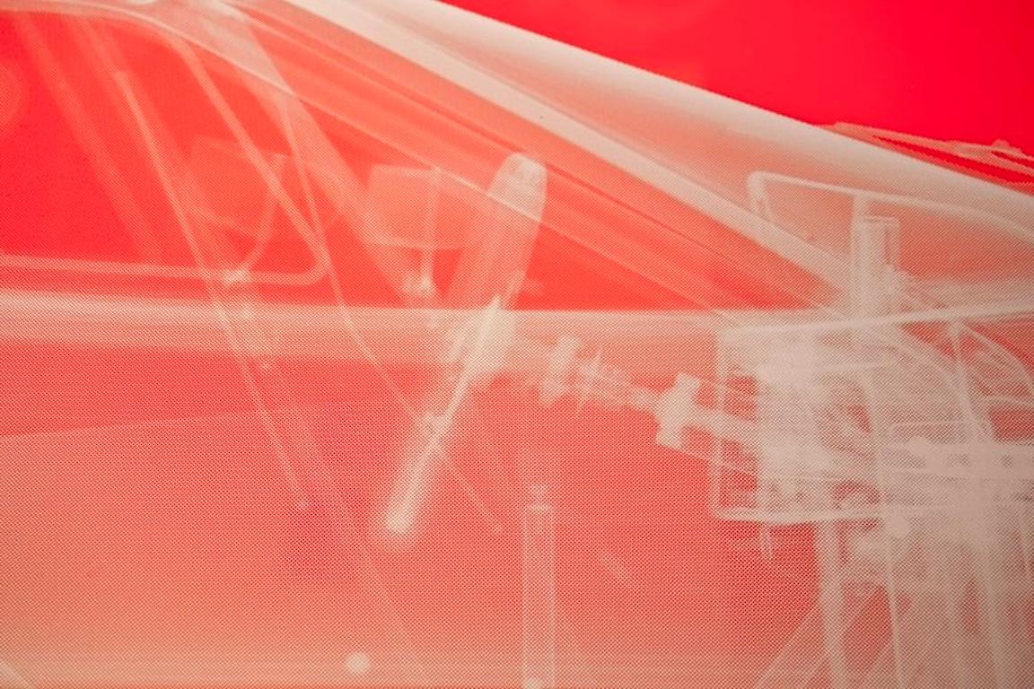 Silver Ferrari F40 on Red - Contemporary Print by Nick Veasey