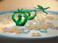 Army Men in Cereal Bowl