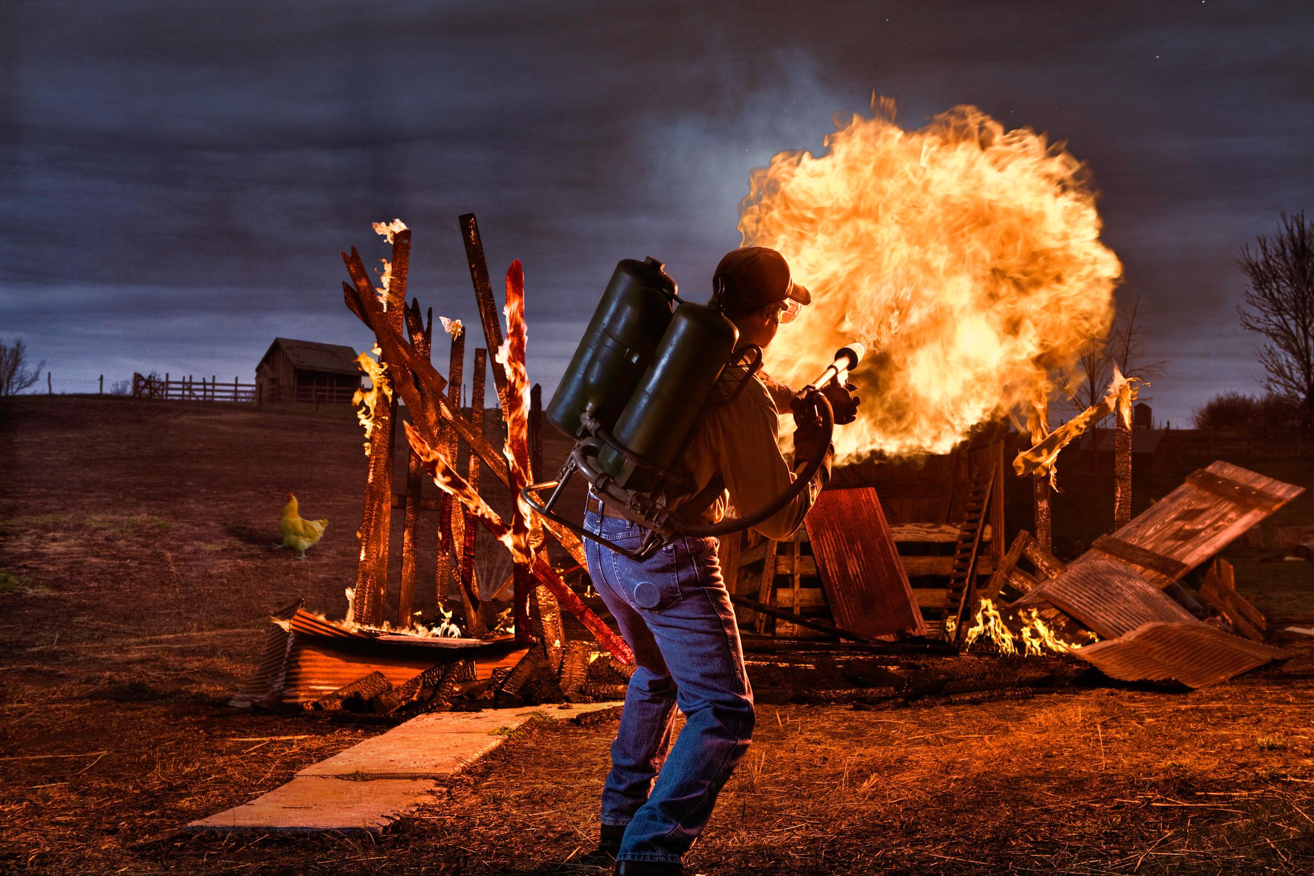 Nick Vedros Figurative Photograph - Barn Burner