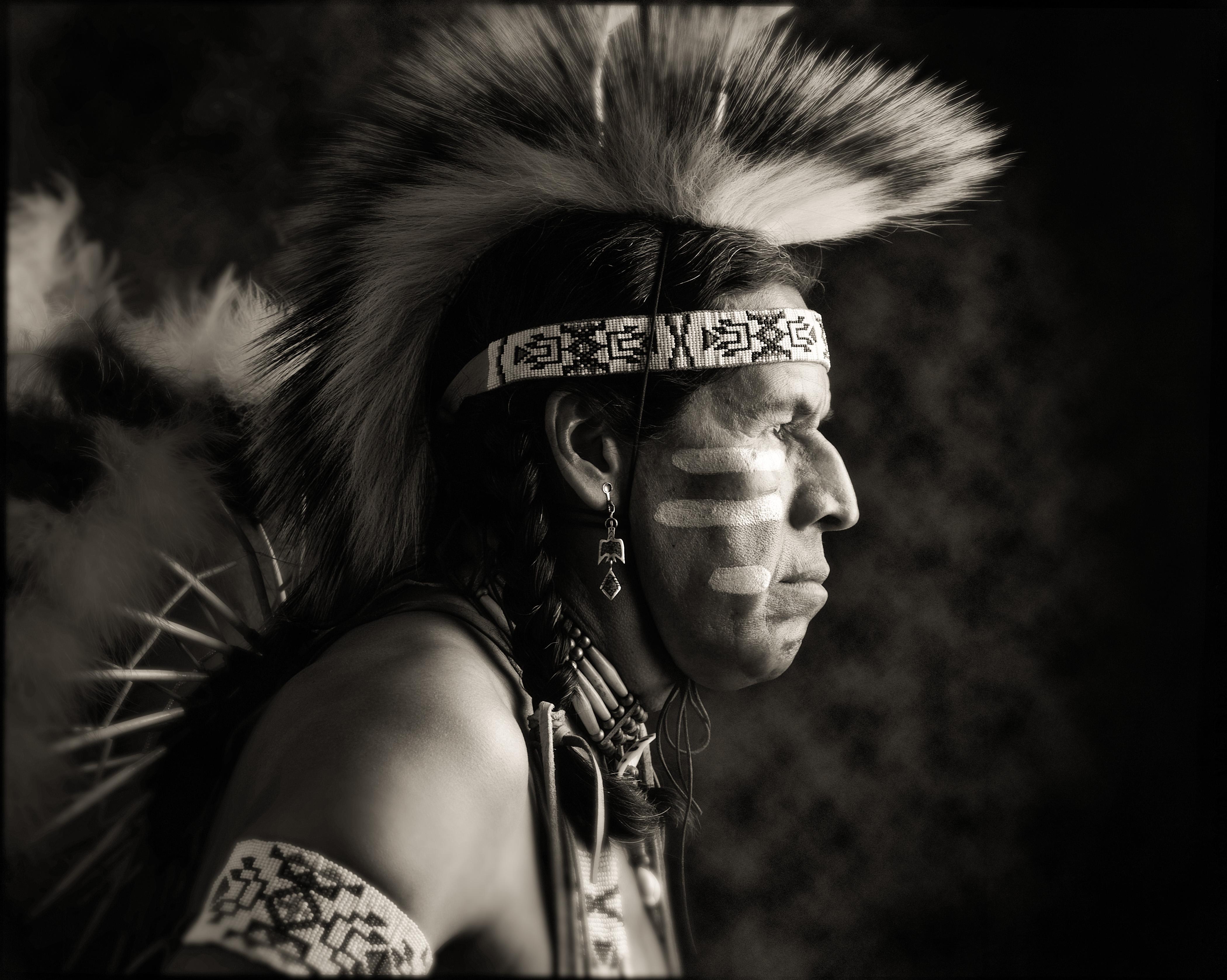 Potawatomi Indian (Black & White) - Photograph by Nick Vedros