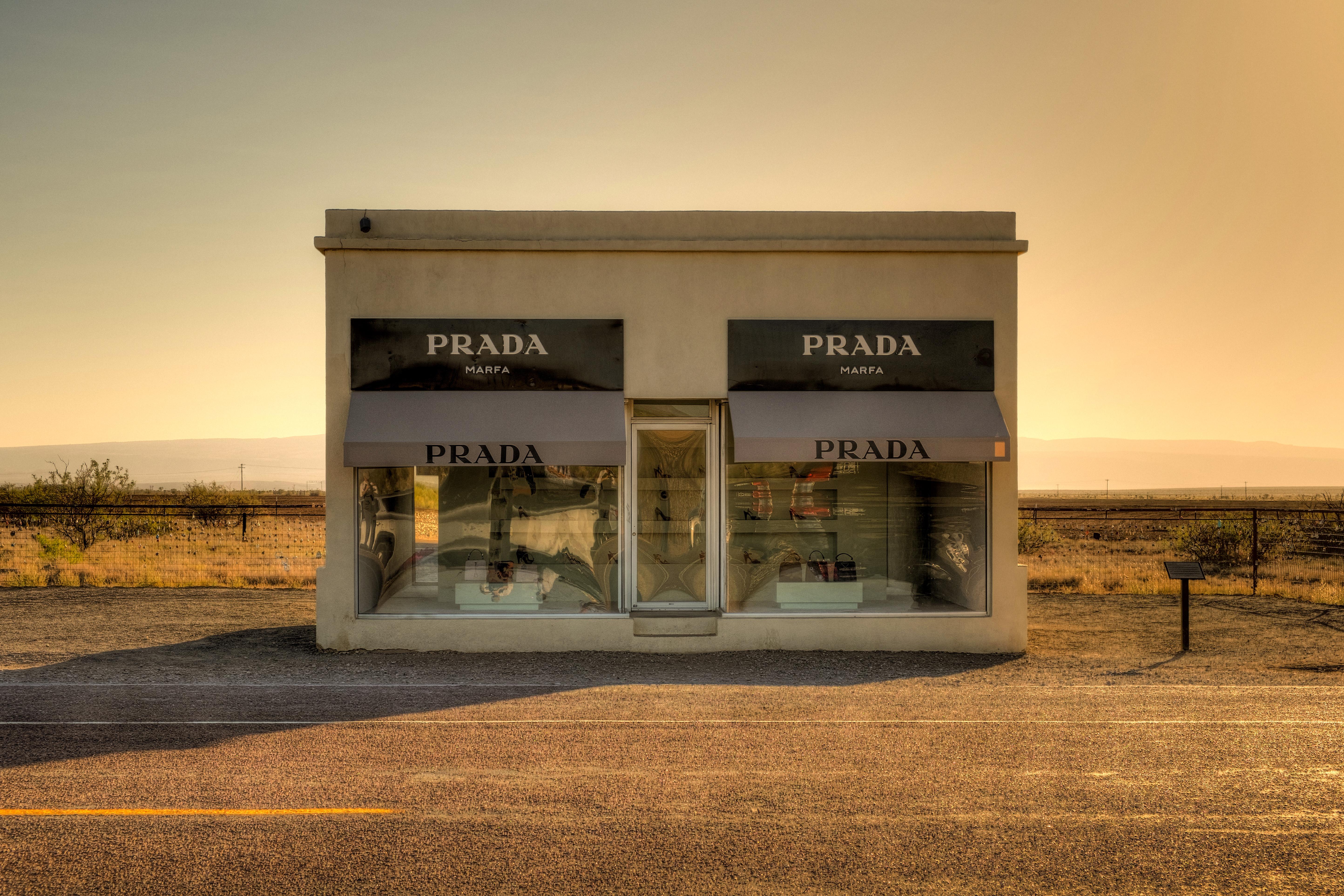 Nick Vedros Landscape Photograph - Prada Store in Marfa, TX