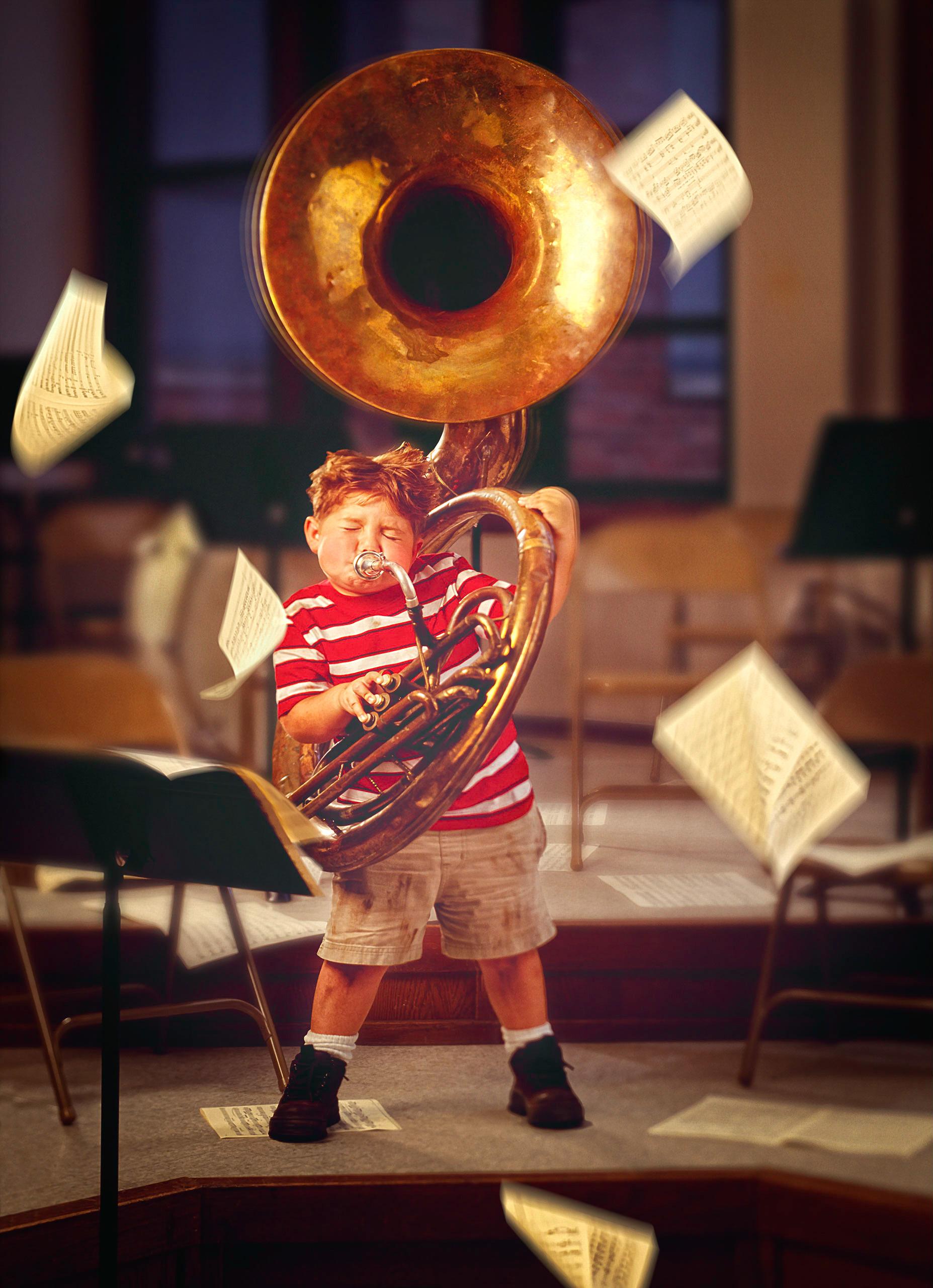 Nick Vedros Portrait Photograph - Tuba Boy