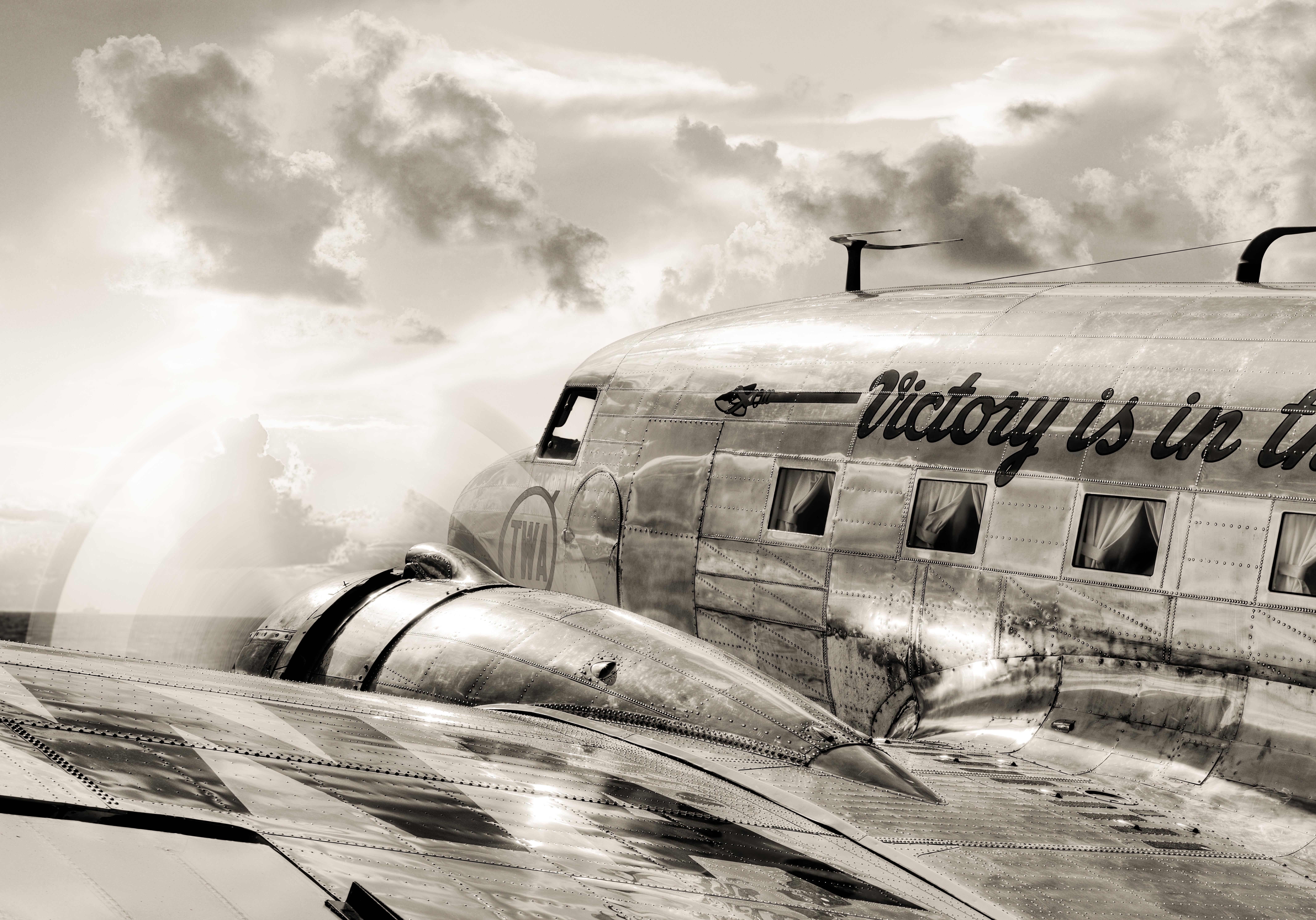TWA DC III Skyline - Photograph by Nick Vedros