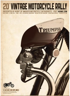 Vintage Motorcycle Rally (80x60 inches custom print)