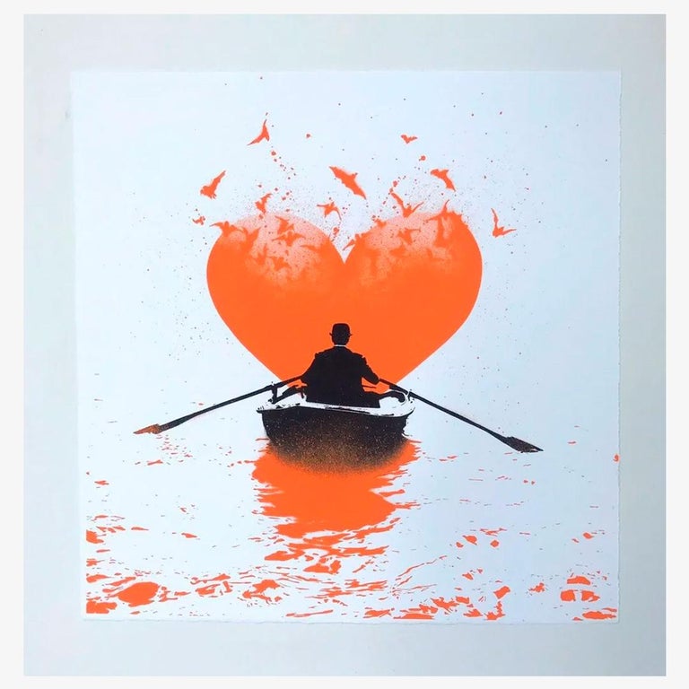intricate prints showcase at bat print studio social... Nick Walker - Love Bats - Orange For Sale at 1stDibs