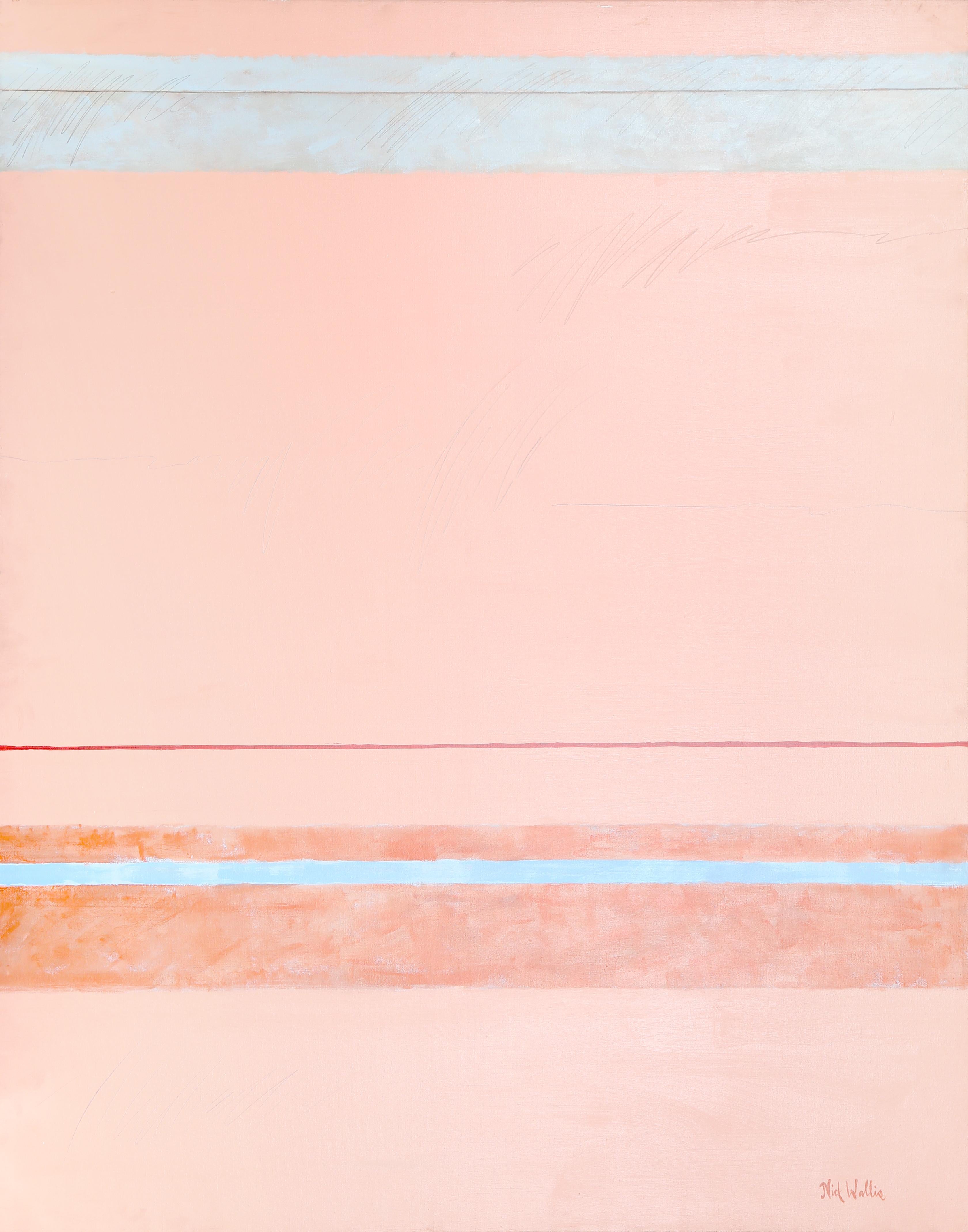 Parallels on Peach, Large Painting by Nick Wallis