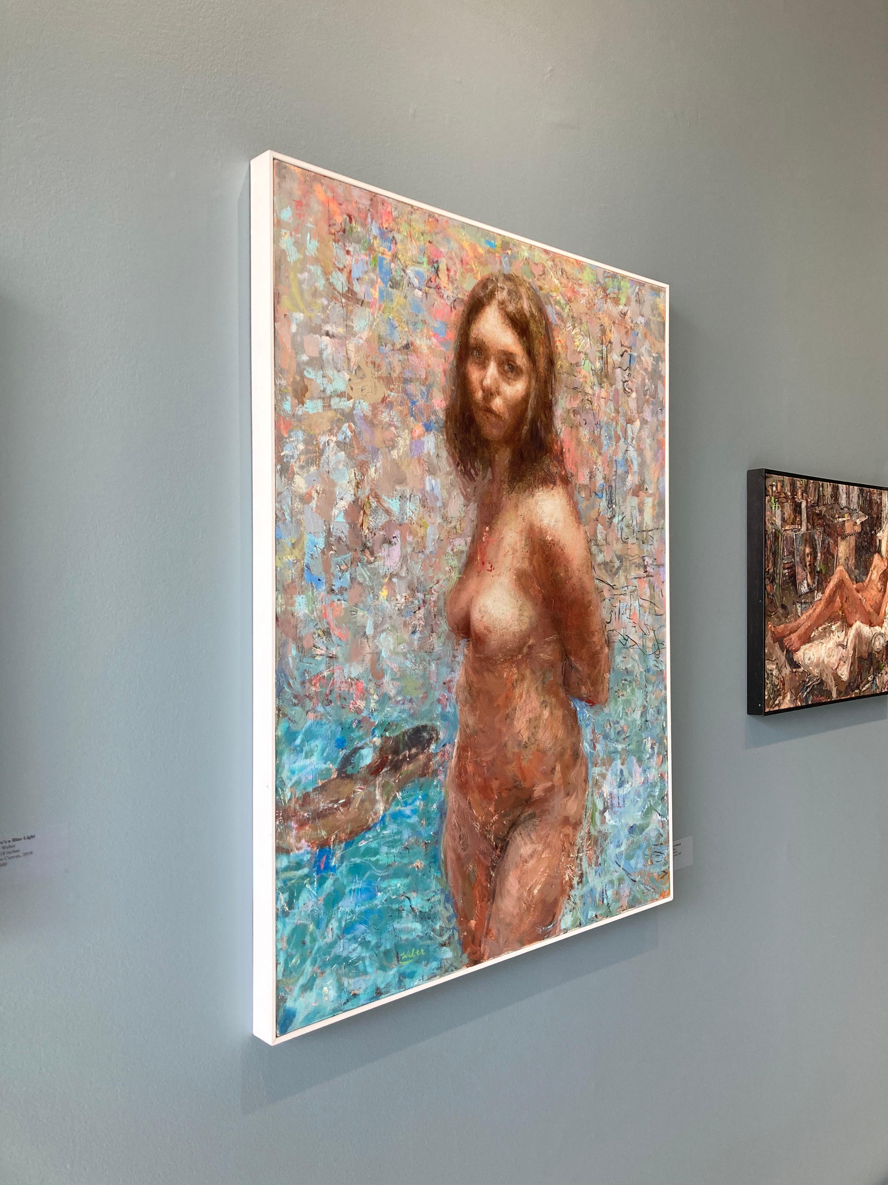 « Visions of Johanna », portrait coloré d'été d'une femme nue nageant/posant  en vente 9