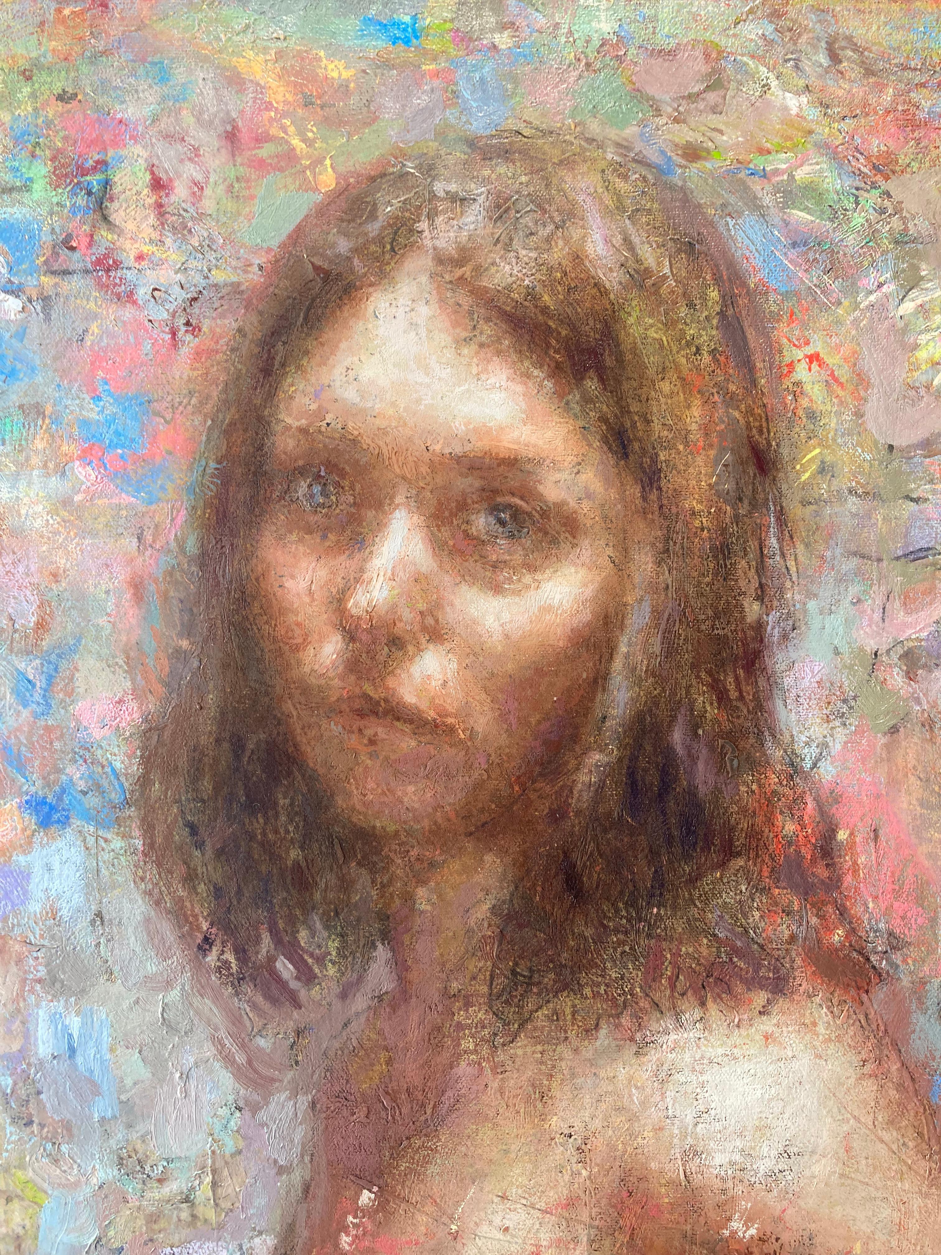 « Visions of Johanna », portrait coloré d'été d'une femme nue nageant/posant  en vente 2