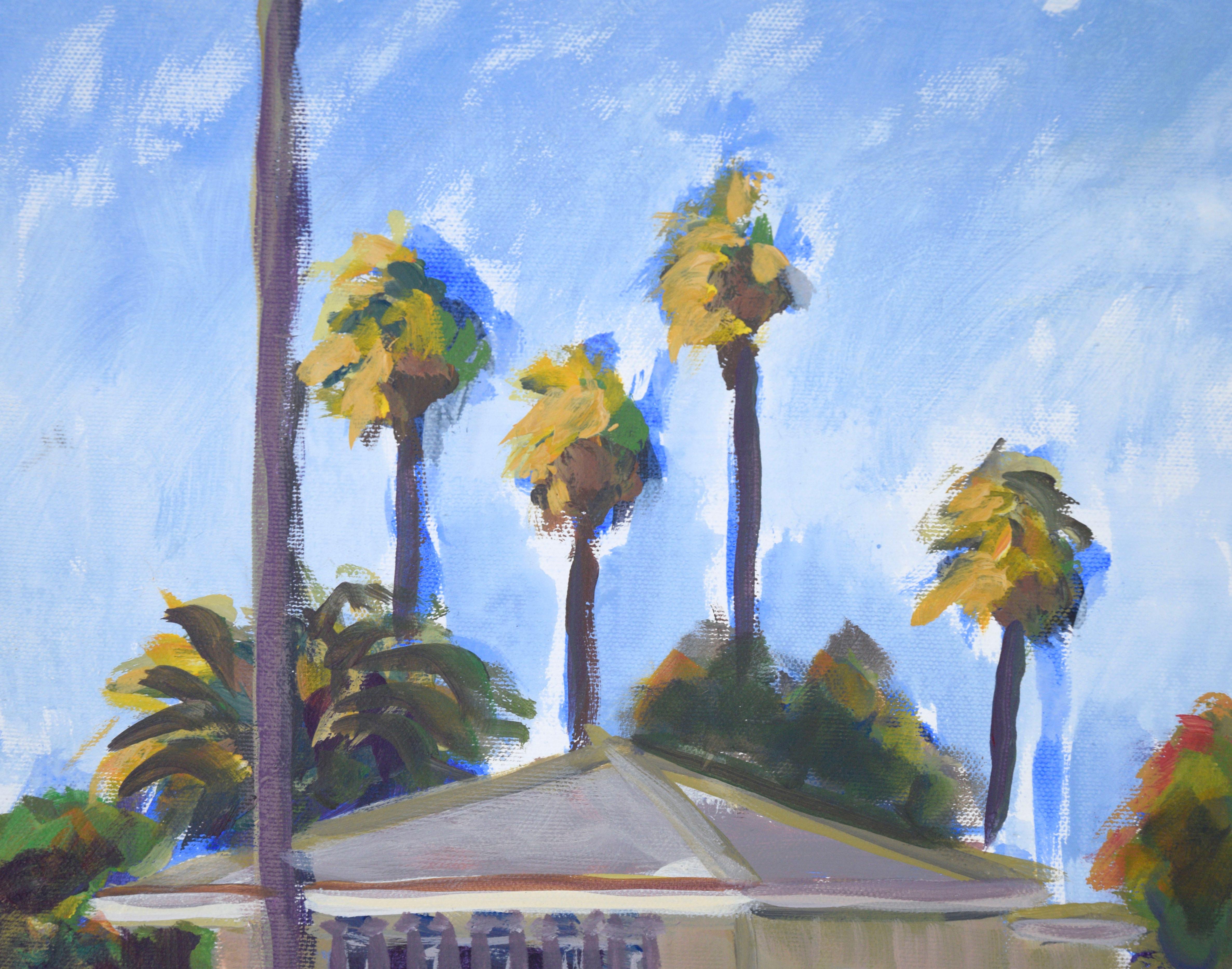 California Suburbs - Plein Aire Landscape in Acrylic on Canvas - Painting by Nick White