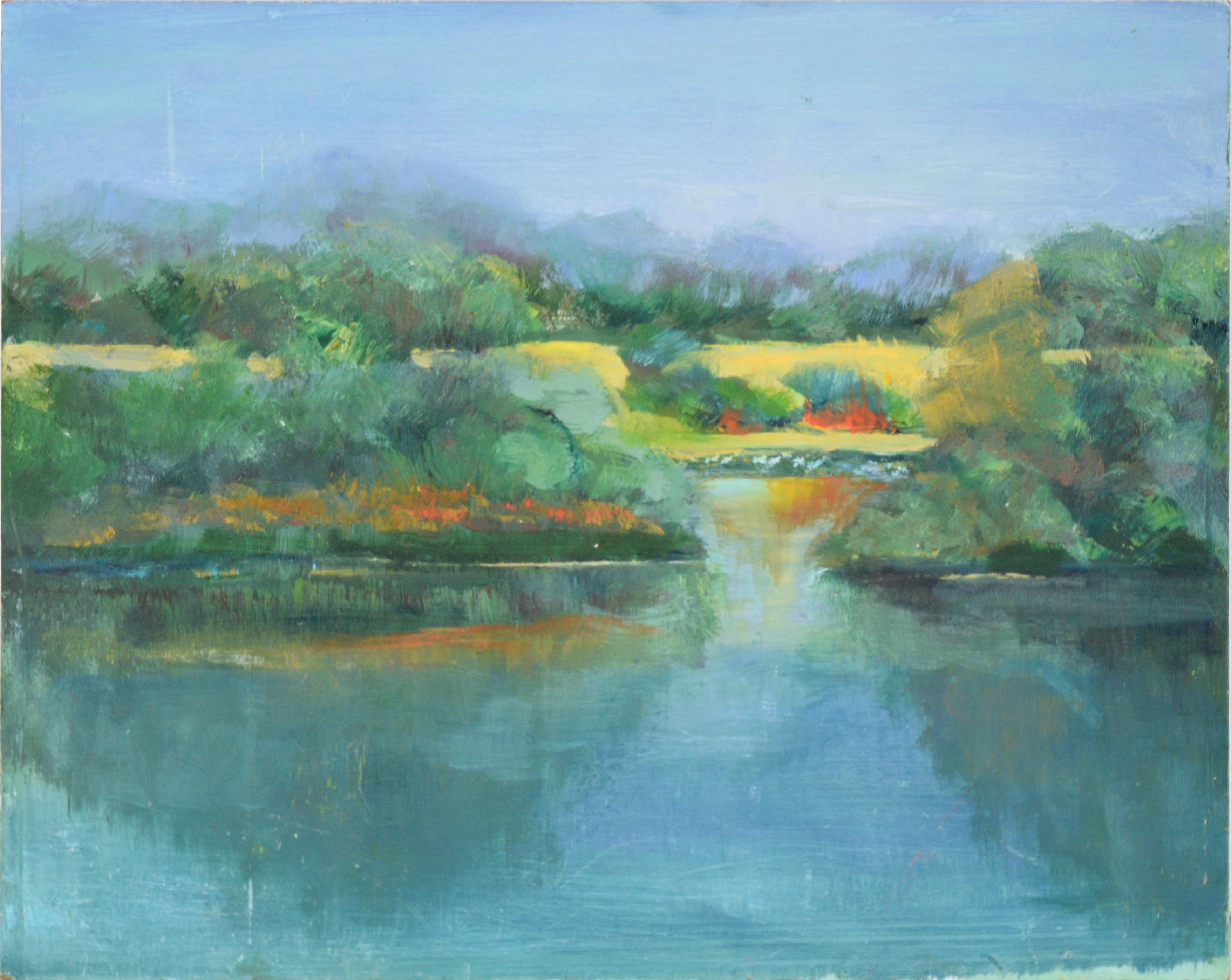 Nick White Landscape Painting – „Coyote Park“ – Pleinair-Landschaft in Öl auf Karton