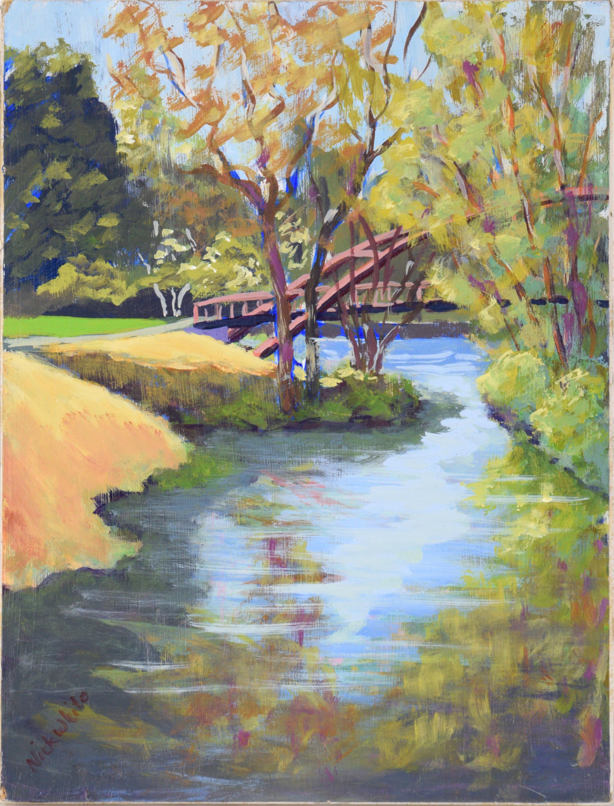 Landscape Painting de Nick White - "Atardecer en Vasona" - Paisaje Plein Aire en acrílico sobre tabla