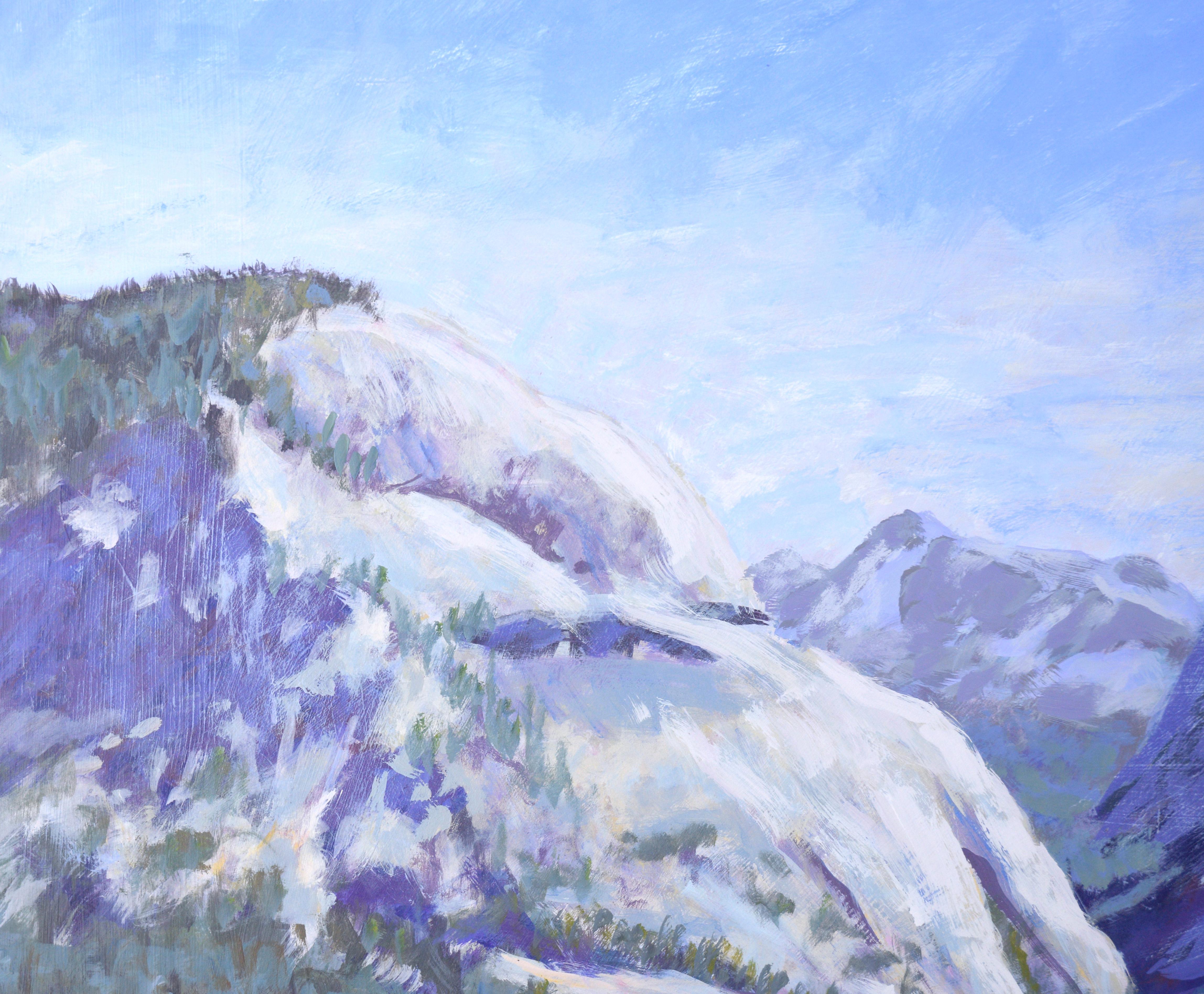 Lac de montagne - paysage en plein air acrylique sur panneau - Painting de Nick White