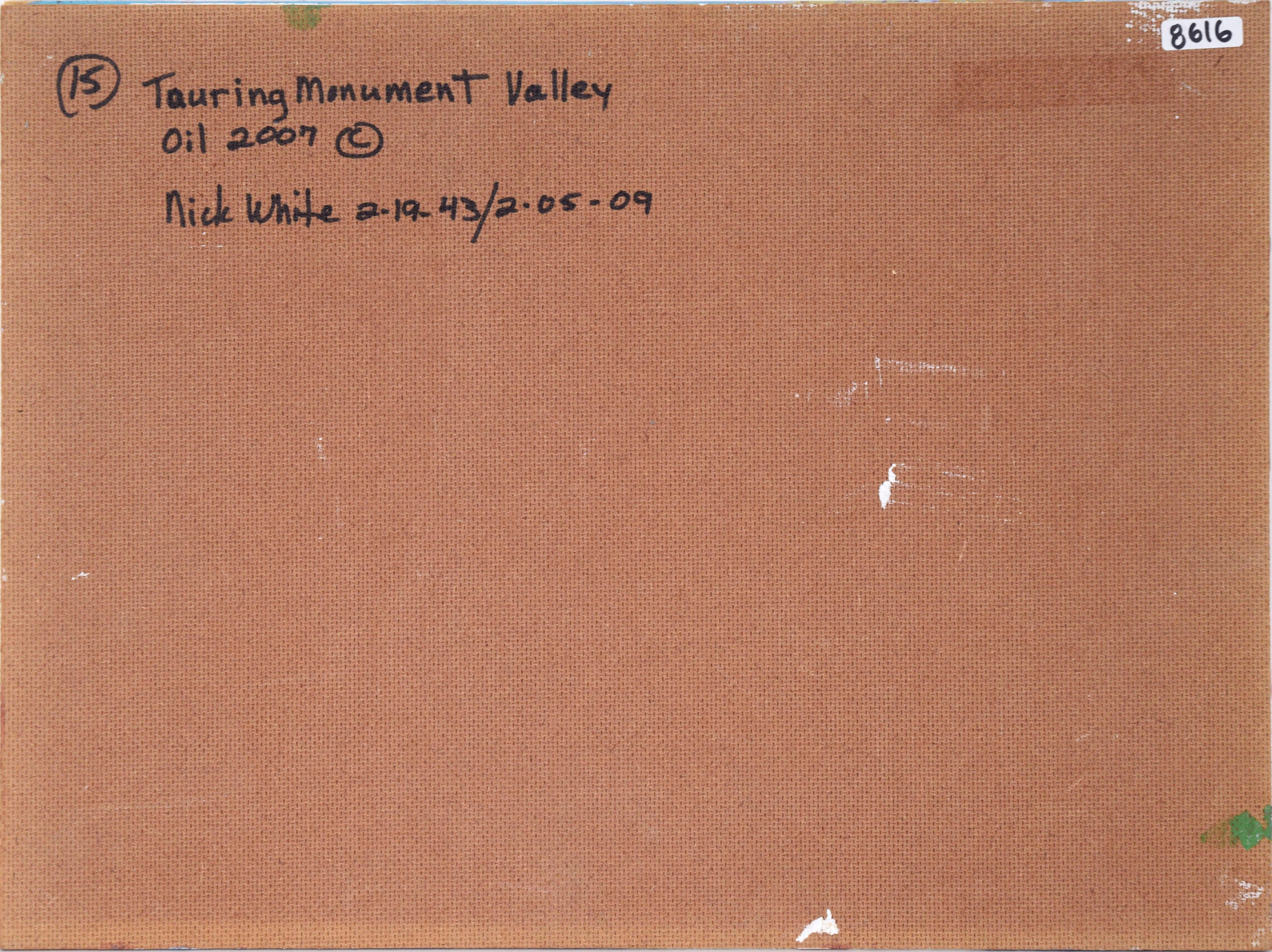 « Touring Monument Valley » - Paysage en plein air désert en acrylique sur masonite en vente 3