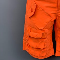 NICK WOOSTER x PAUL & SHARK Size 32 Neon Orange Polyethylene / Nylon Shorts