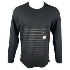 NICK WOOSTER x PAUL & SHARK Size M Black Stripe Cotton Crew-Neck Pullover