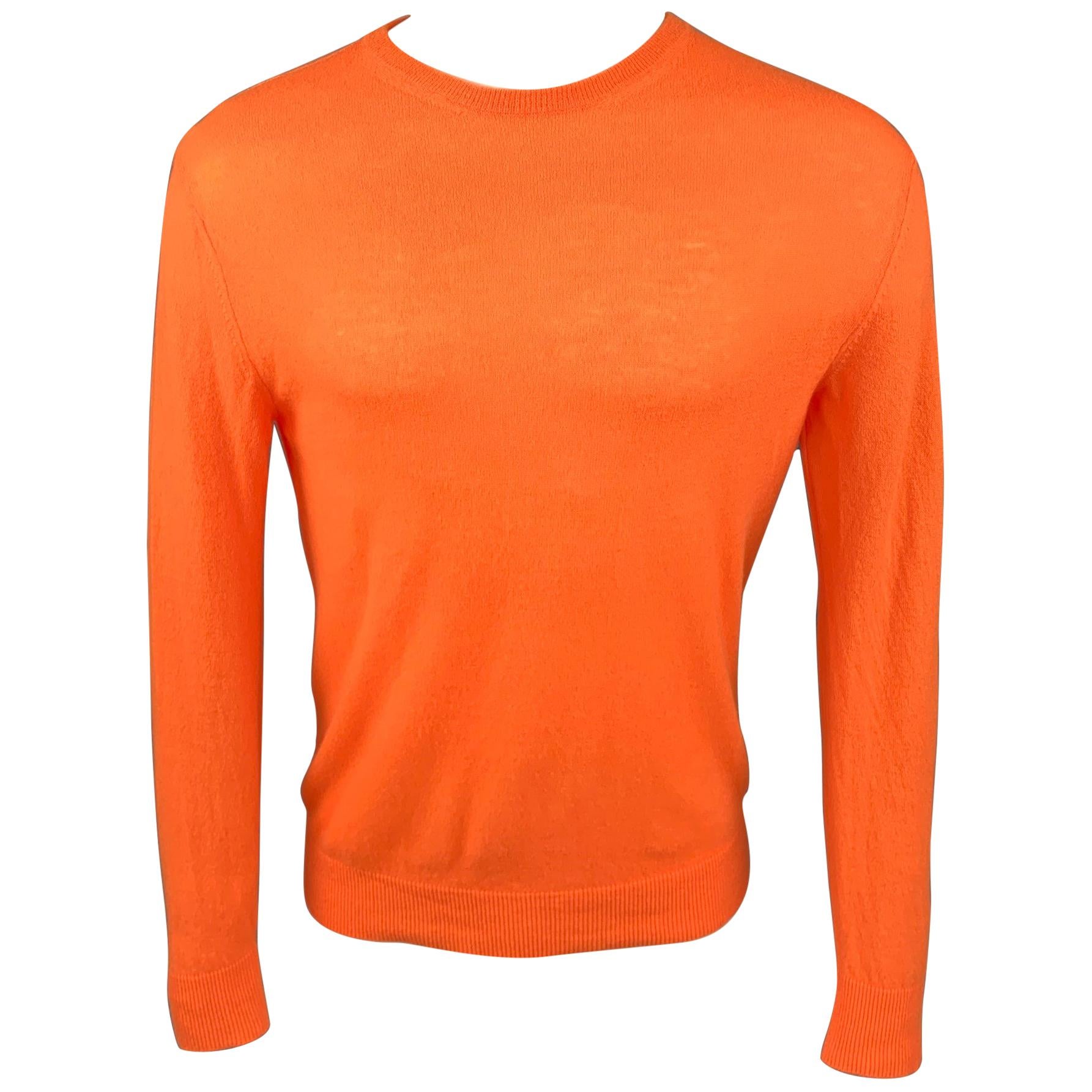 NICK WOOSTER x PAUL and SHARK Size M Orange Cashmere / Nylon Crew-Neck  Pullover at 1stDibs