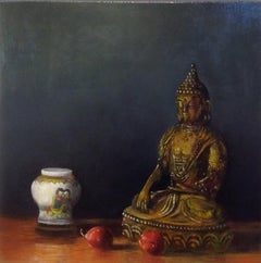 Asian Vase and Passionfruit — Nick Young  (Still Life) oil on canvas 2019