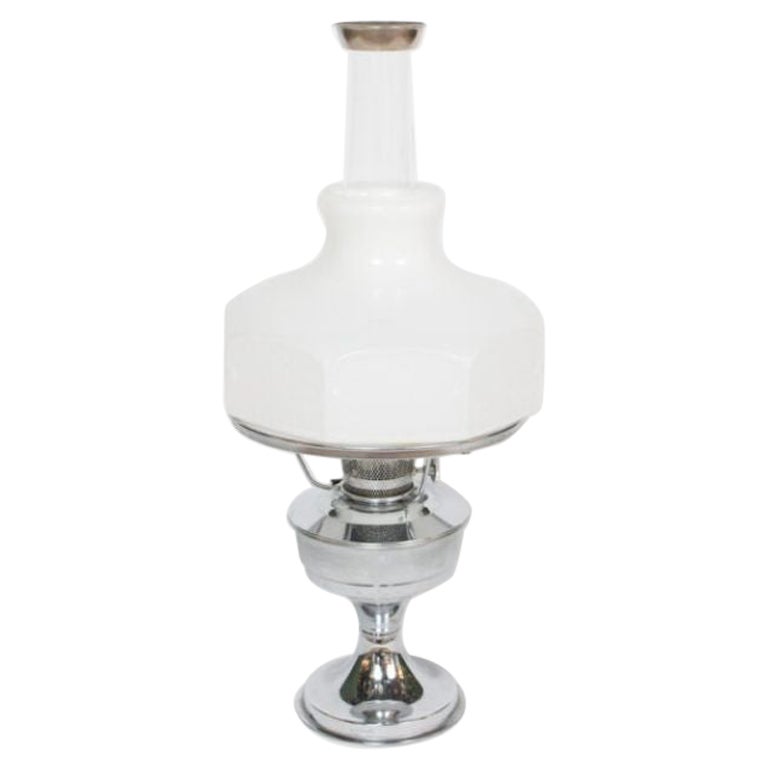 Nickel Alladin Oil Lamp For Sale
