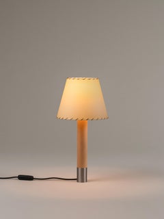 Lampe de table Básica M1 Nickel et Beige par Santiago Roqueta, Santa & Cole