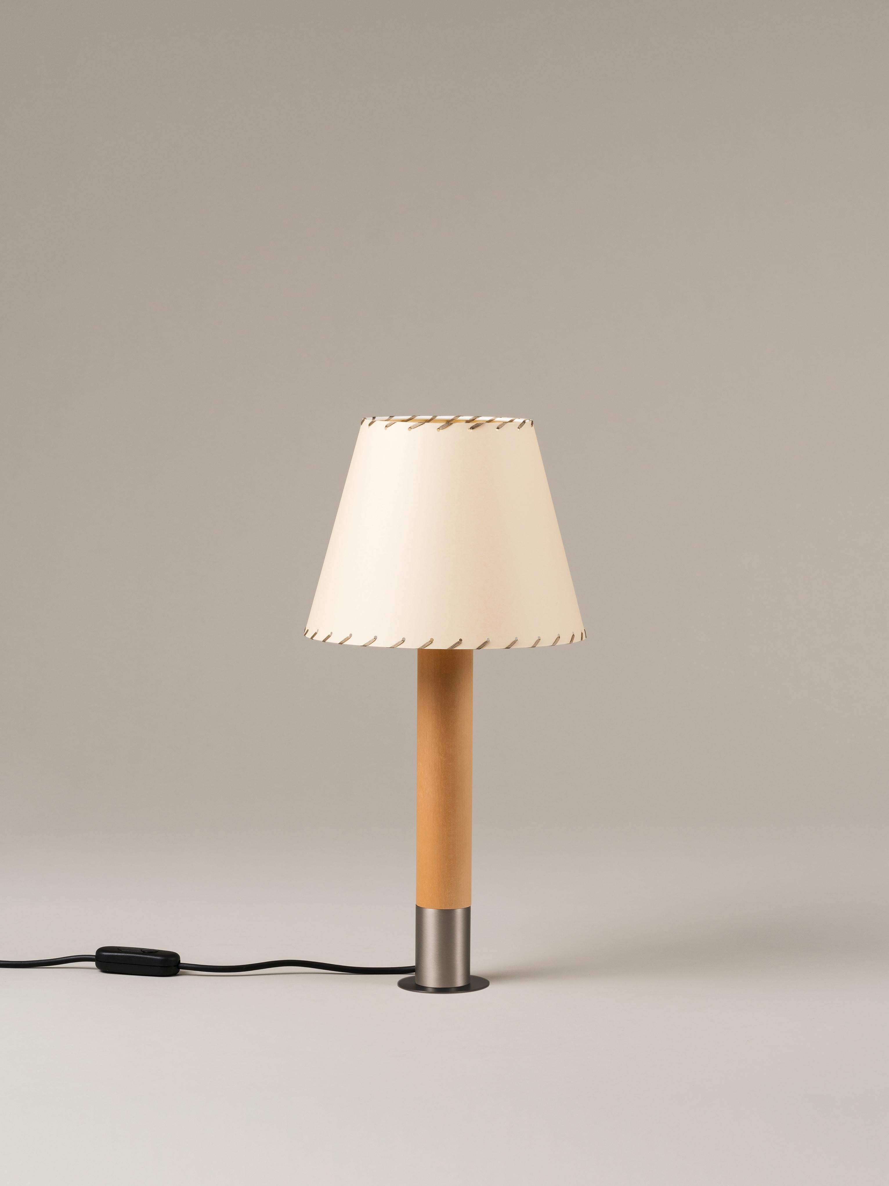 Modern Nickel and Beige Básica M1 Table Lamp by Santiago Roqueta, Santa & Cole