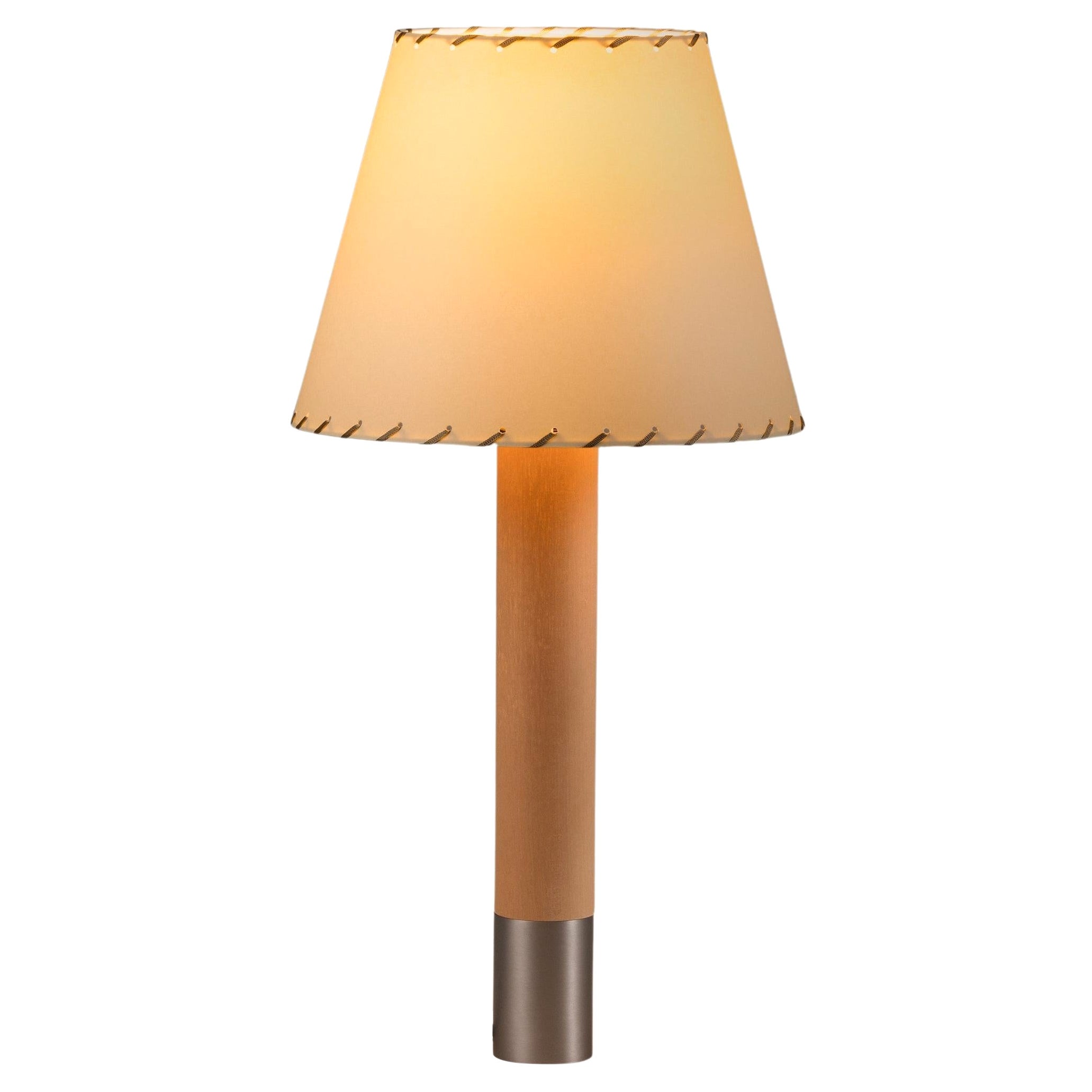 Lampe de table Básica M1 Nickel et Beige par Santiago Roqueta, Santa & Cole