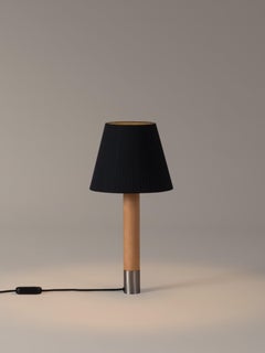 Básica M1 Tischleuchte aus Nickel und Schwarz von Santiago Roqueta, Santa & Cole