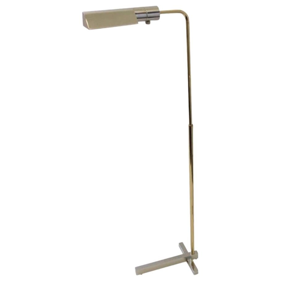 Nickel and Brass Adjustable Floor Lamp by Casella