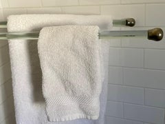 Nickel and Glass  Towel Holder