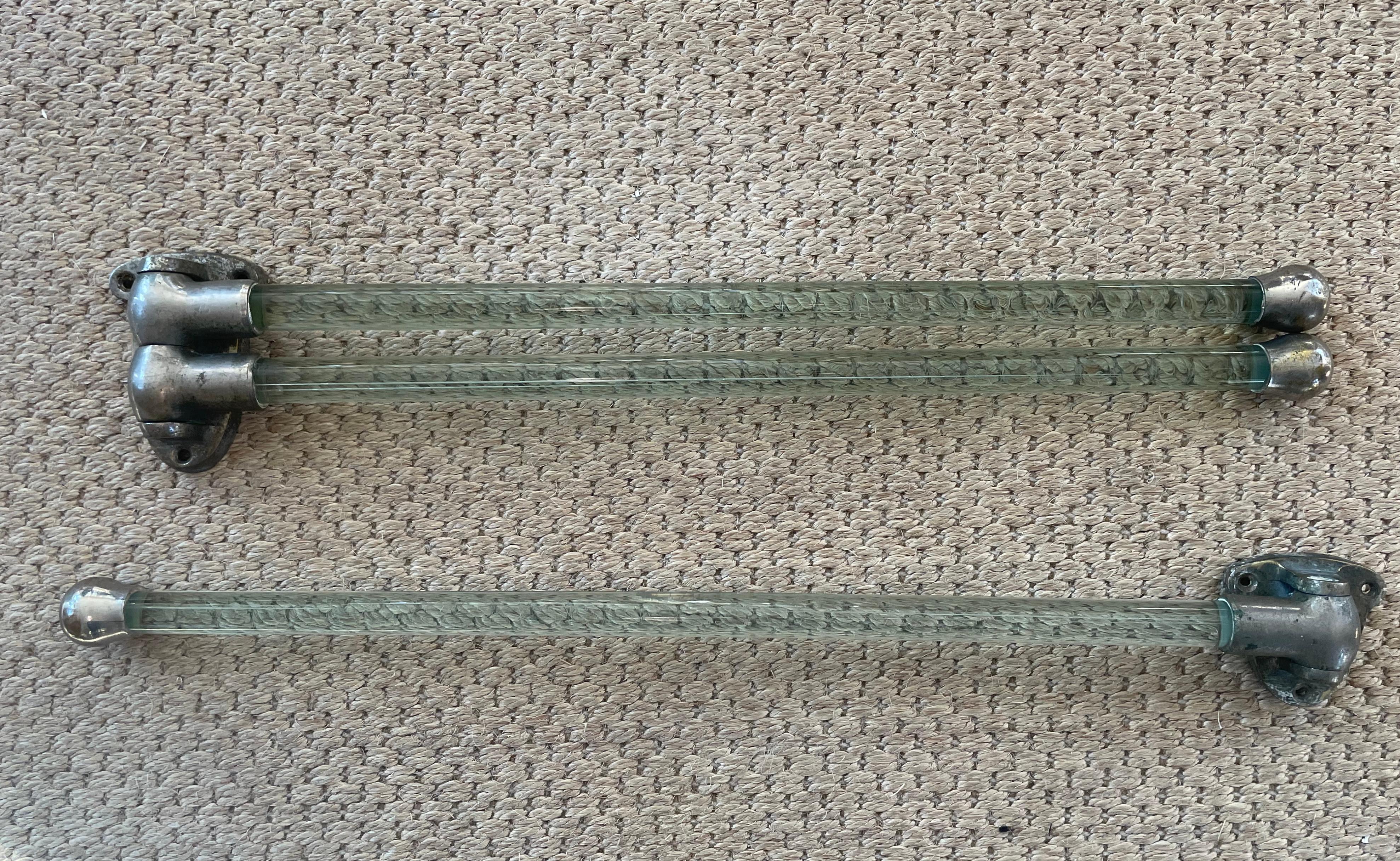 French Nickel and Glass  Towel Holder For Sale