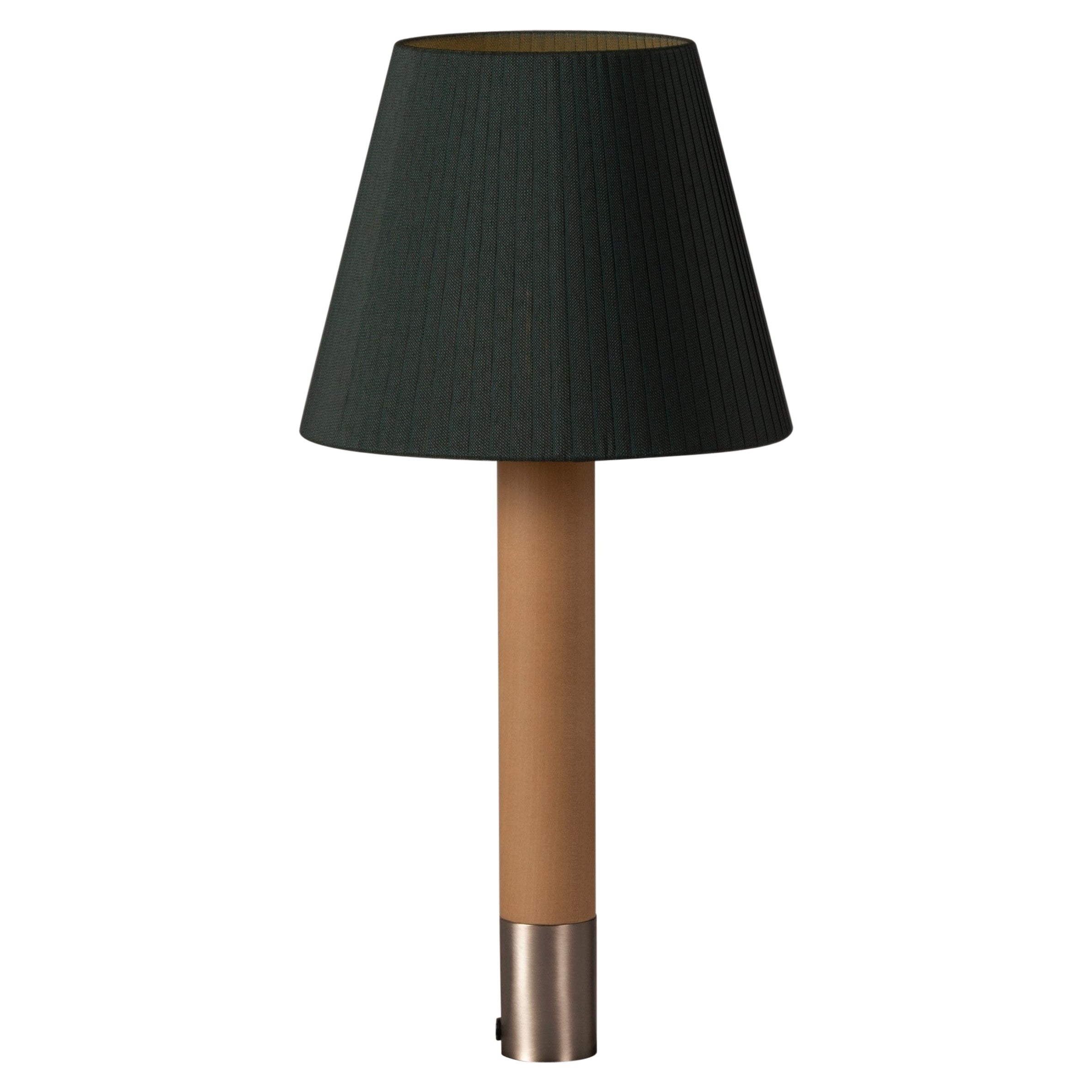 Nickel and Green Básica M1 Table Lamp by Santiago Roqueta, Santa & Cole For Sale
