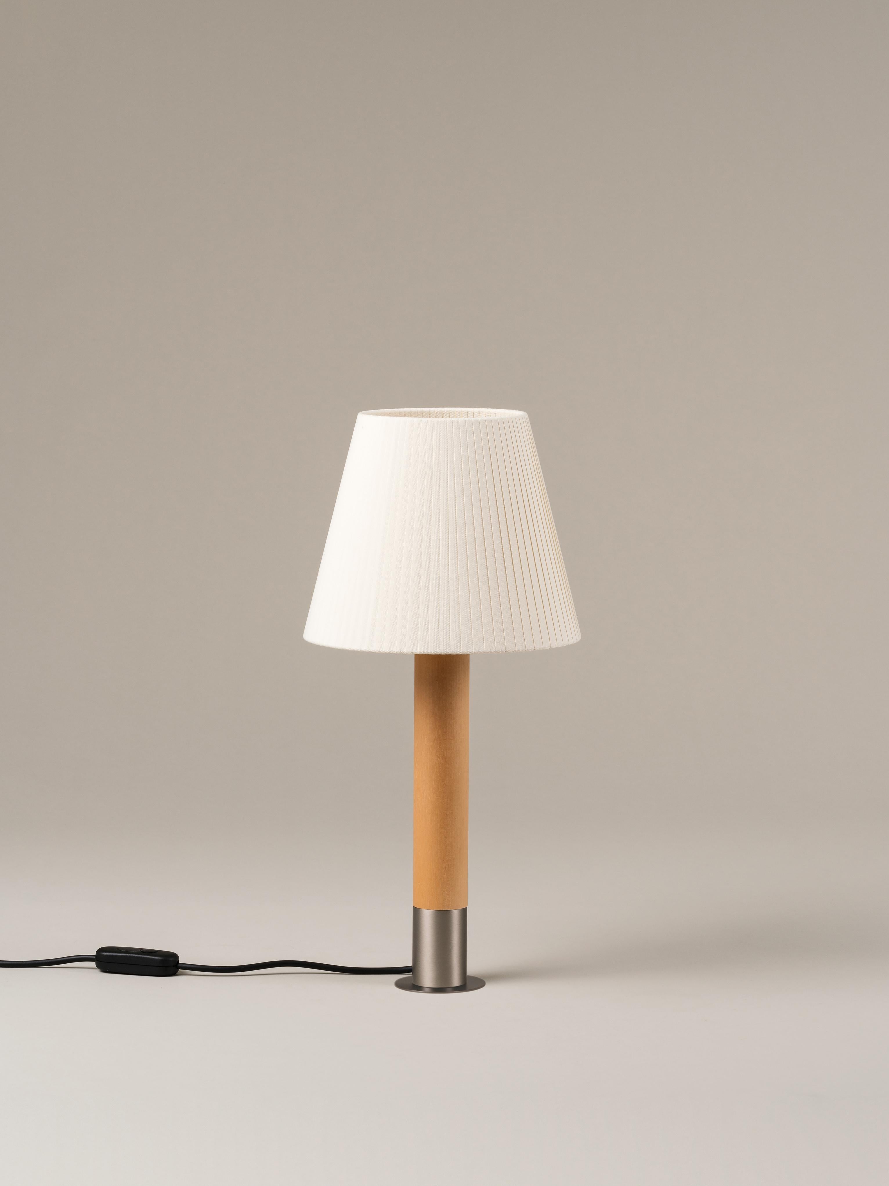 Modern Nickel and Natural Básica M1 Table Lamp by Santiago Roqueta, Santa & Cole For Sale