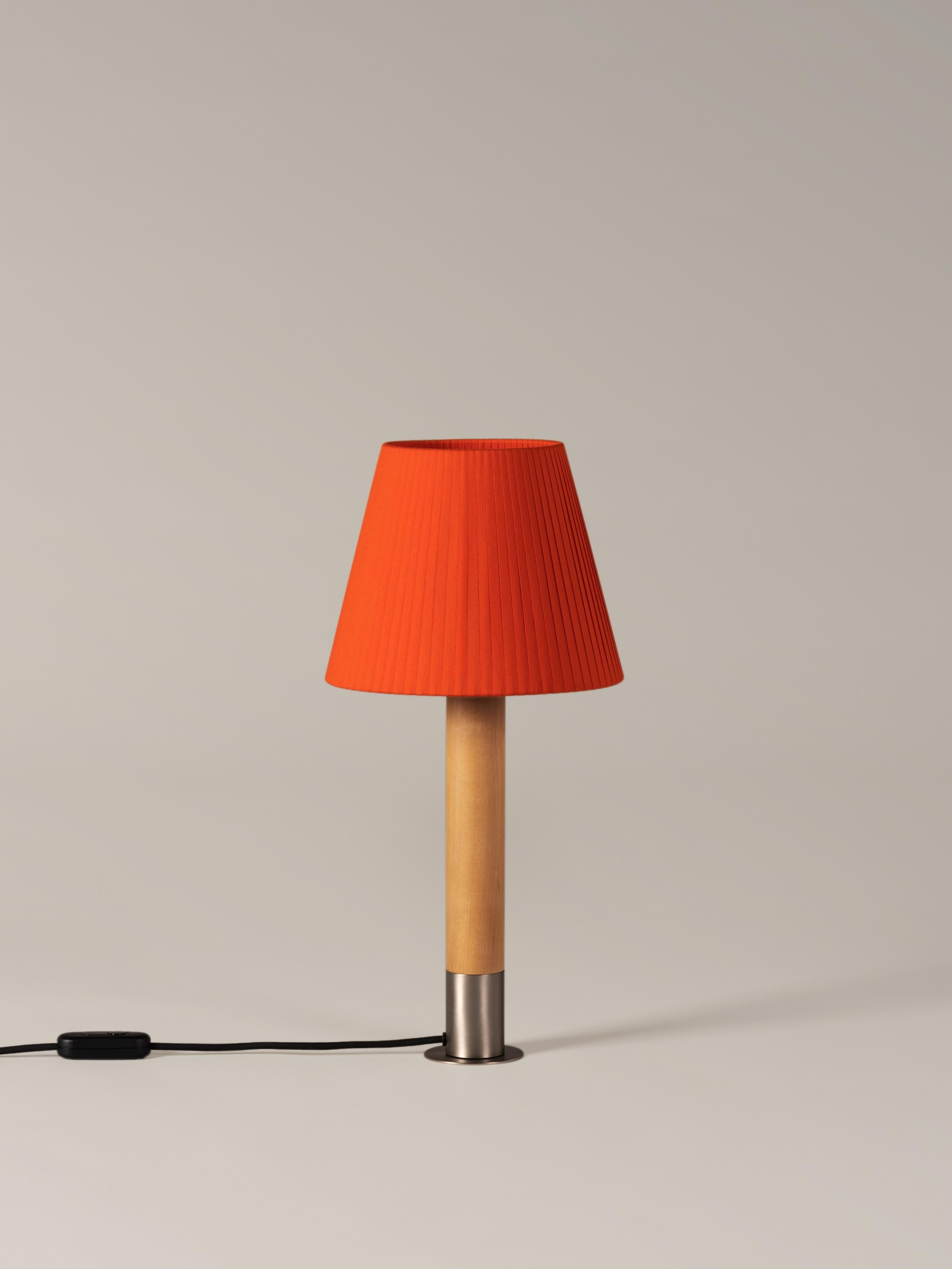 Modern Nickel and Red Básica M1 Table Lamp by Santiago Roqueta, Santa & Cole For Sale