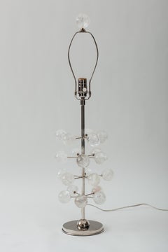 Rock Crystal Orb Tree Lamps with Nickel Bases