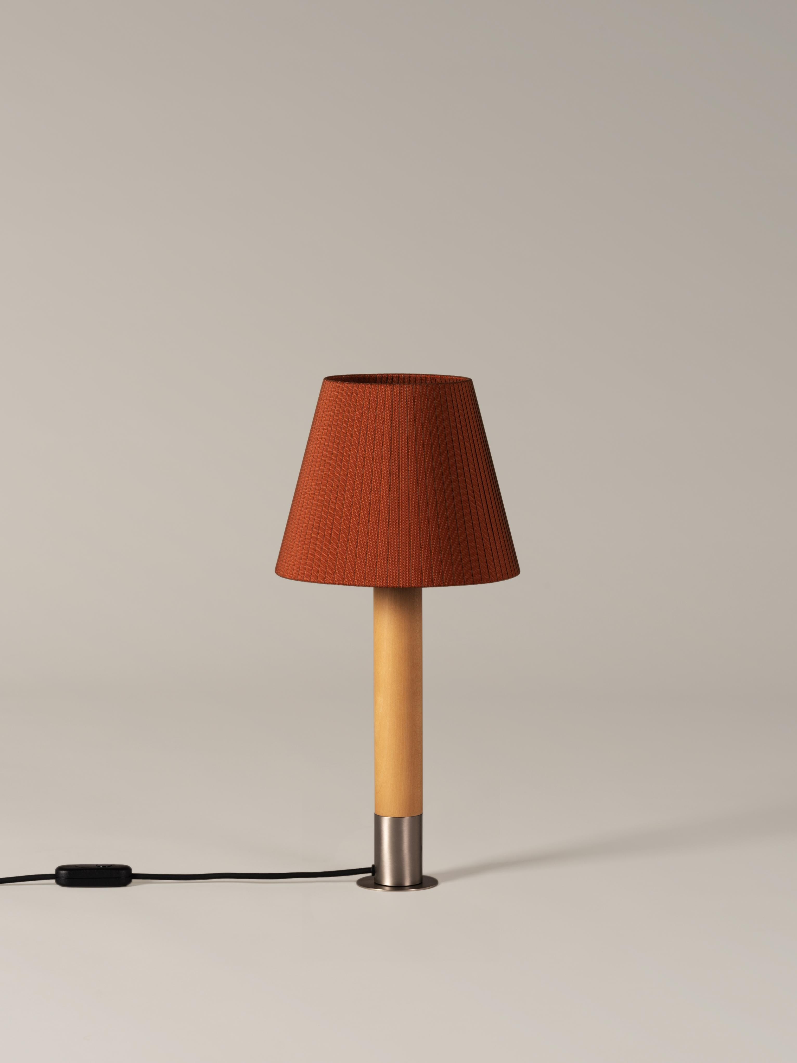 Modern Nickel and Terracotta Básica M1 Table Lamp by Santiago Roqueta, Santa & Cole