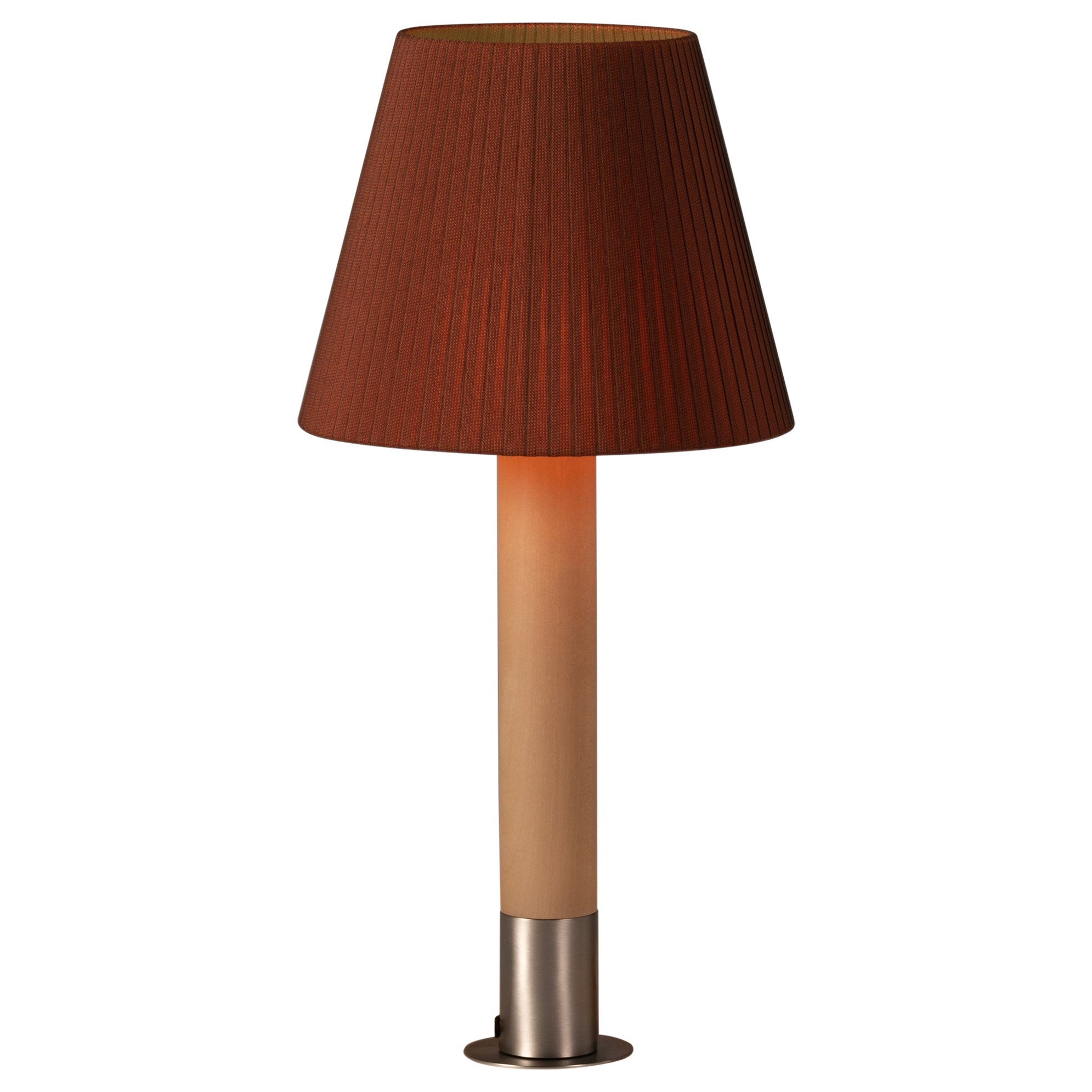 Lampe de table Básica M1 en nickel et terre cuite de Santiago Roqueta, Santa & Cole