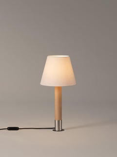 Nickel and White Básica M1 Table Lamp by Santiago Roqueta, Santa & Cole