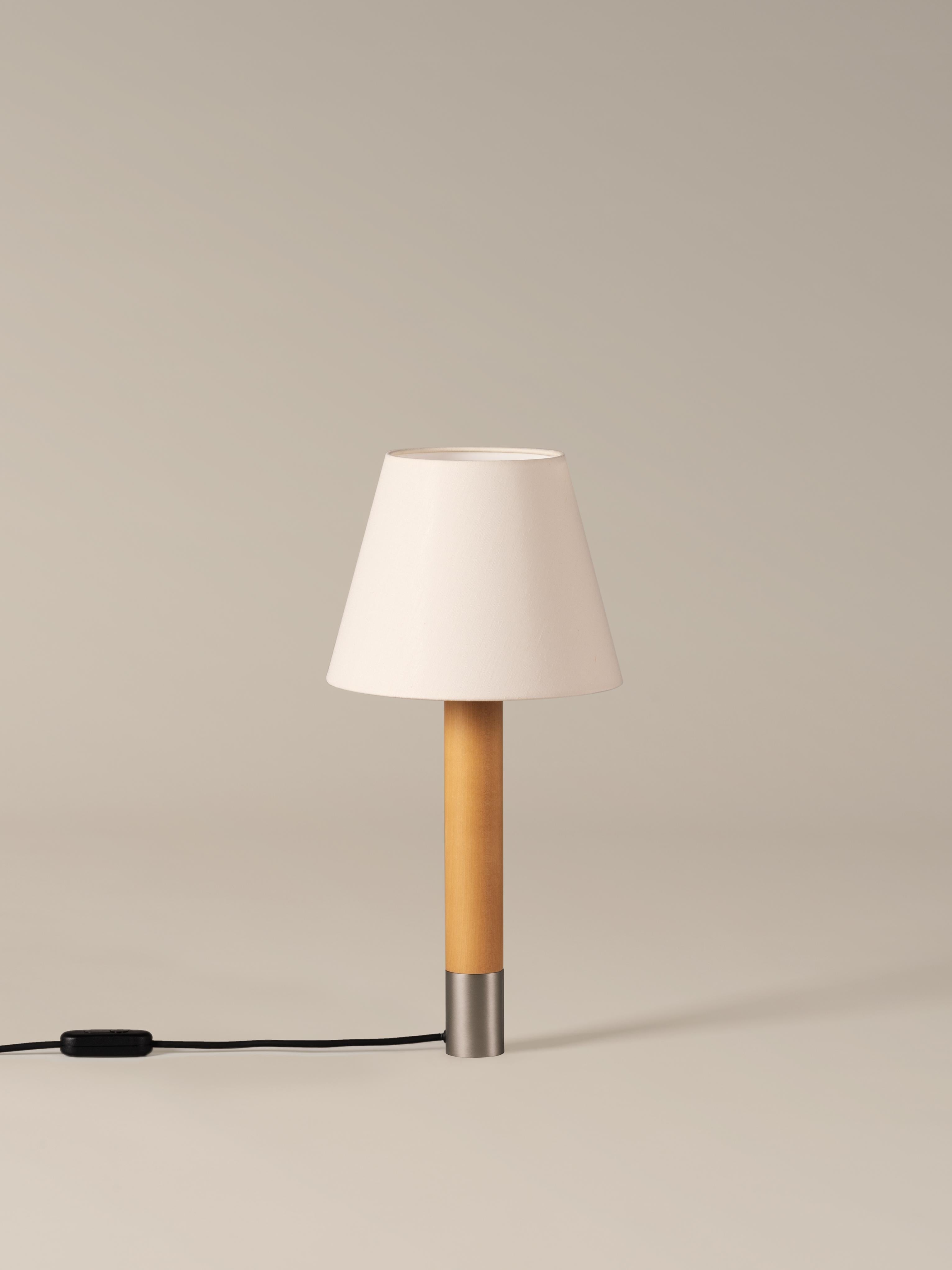 Modern Nickel and White Básica M1 Table Lamp by Santiago Roqueta, Santa & Cole