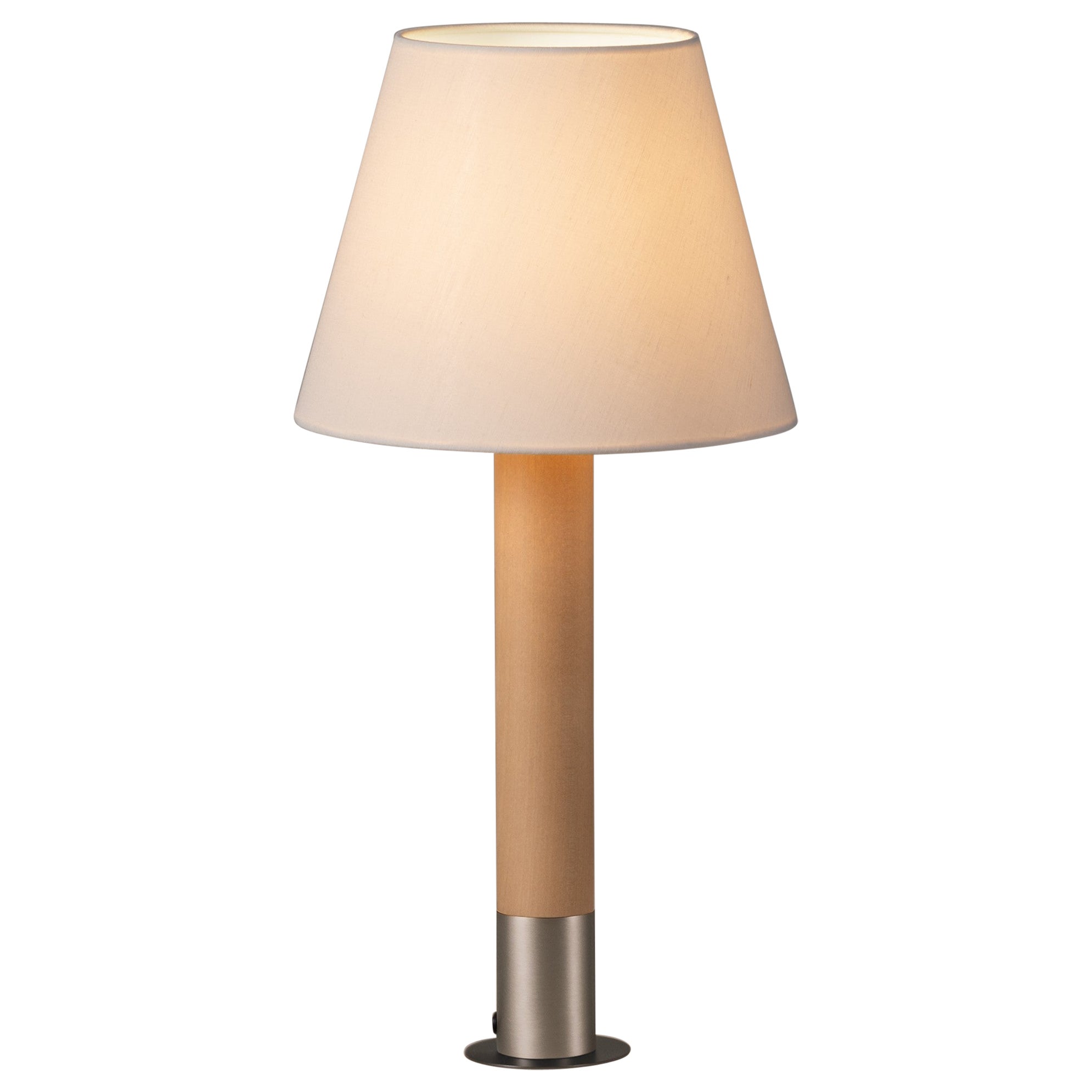 Nickel and White Básica M1 Table Lamp by Santiago Roqueta, Santa & Cole For Sale