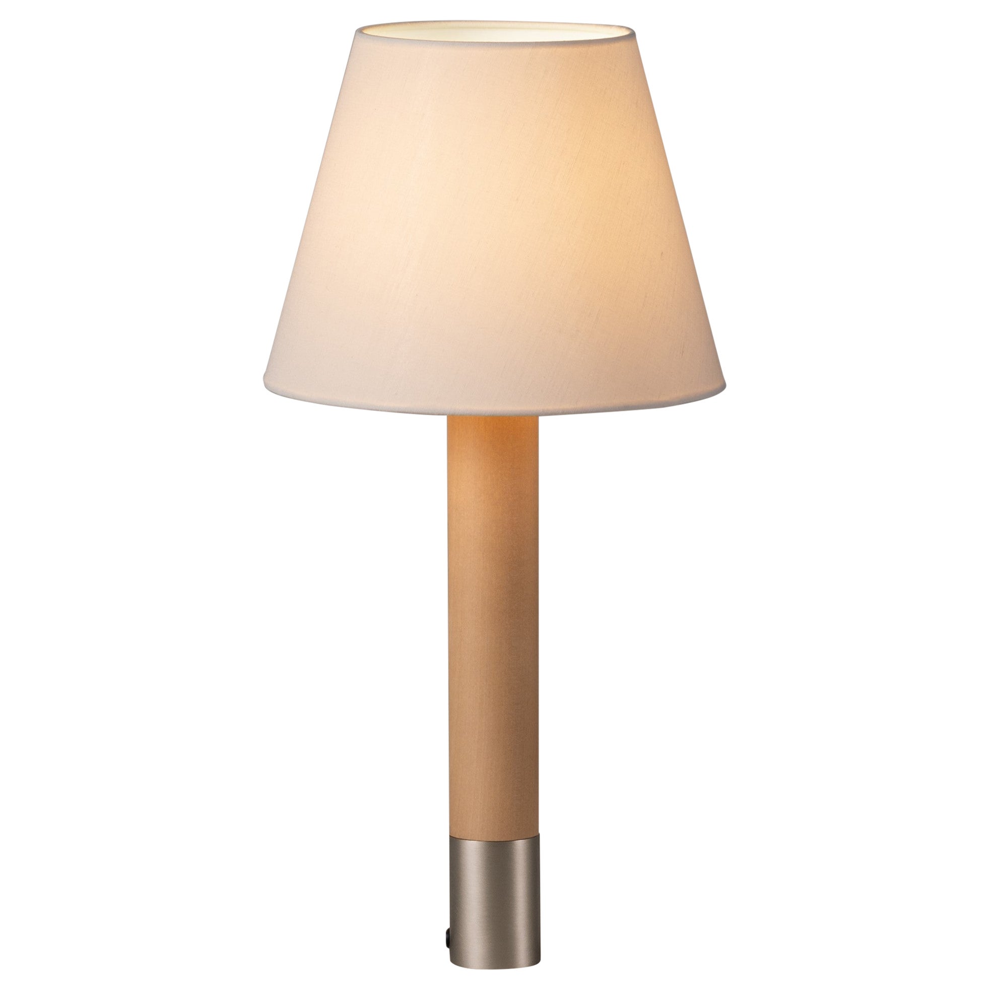 Nickel and White Básica M1 Table Lamp by Santiago Roqueta, Santa & Cole For Sale