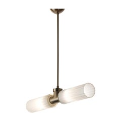 Nickel and White Glass Pendant Lamp