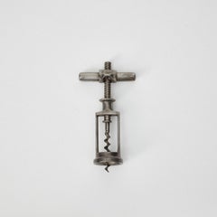 Nickel antique corkscrew, Italy 20th century
