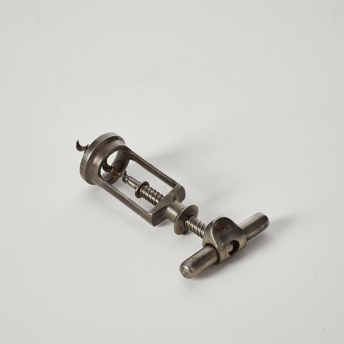 Nickel antique corkscrew, Italy 20th century In Good Condition For Sale In London, GB