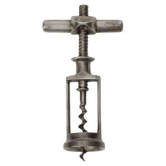 Nickel antique corkscrew, Italy 20th century