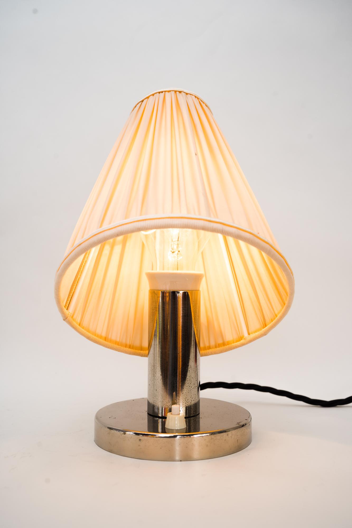 Nickel Art Deco Table Lamp Vienna Around 1920s For Sale 3