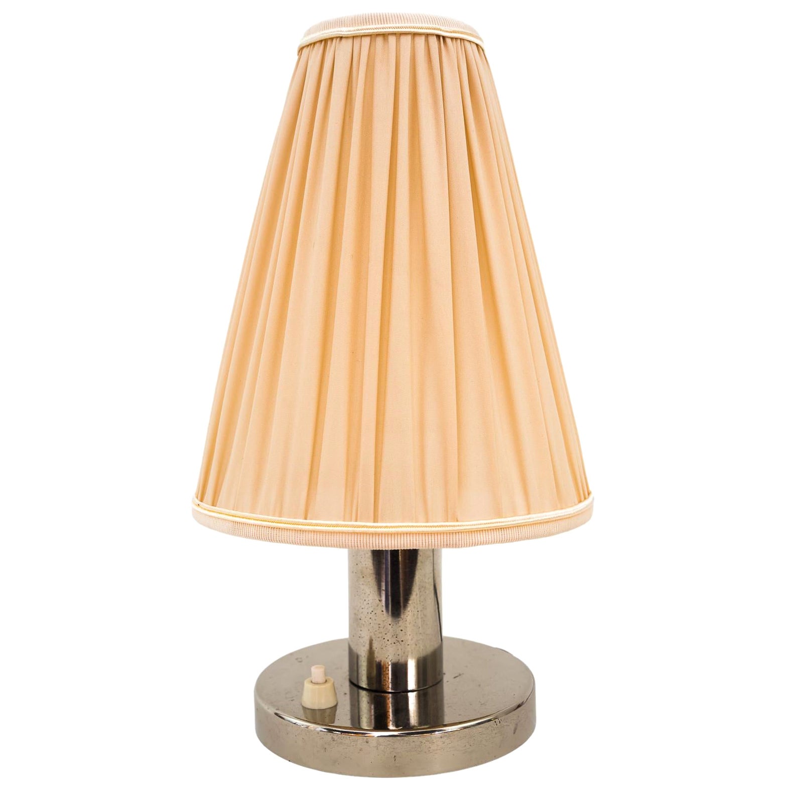 Nickel Art Deco Table Lamp Vienna Around 1920s