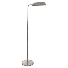 Nickel Brass Floor Lamp with Adjustable Shade and Stem by Florian Schulz, 1970